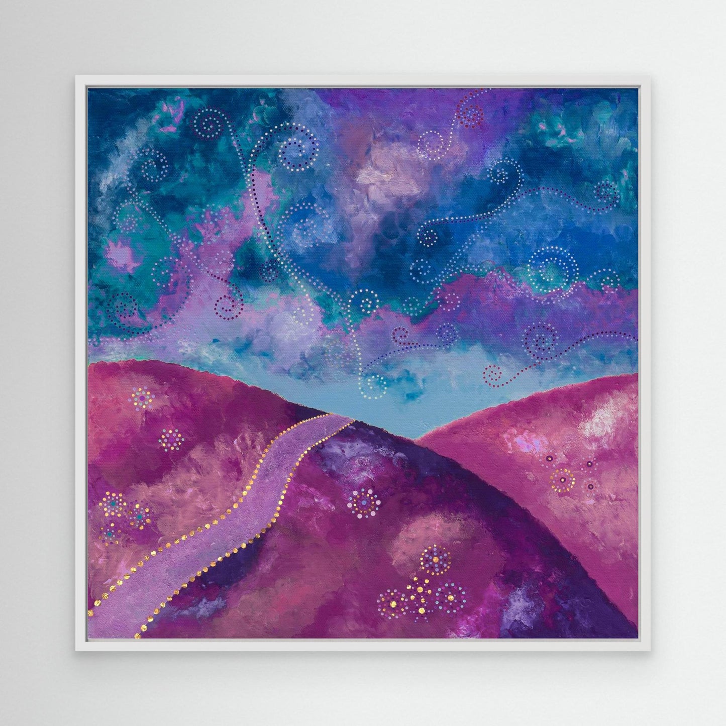 "Go your own way" - Canvas print - Purple and blue - by Fanny Fay Engström