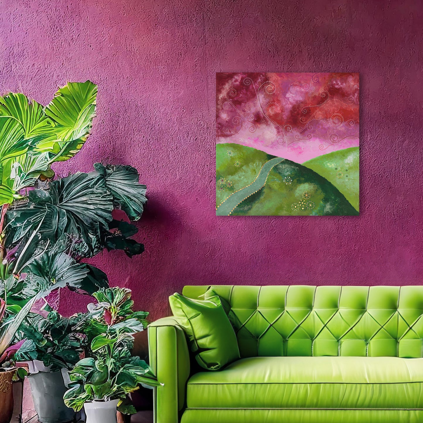 "Go your own way" - Green and pink - by Fanny Fay Engström