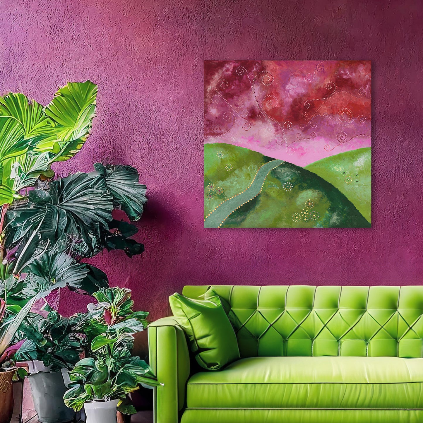 "Go your own way" - Green and pink - by Fanny Fay Engström