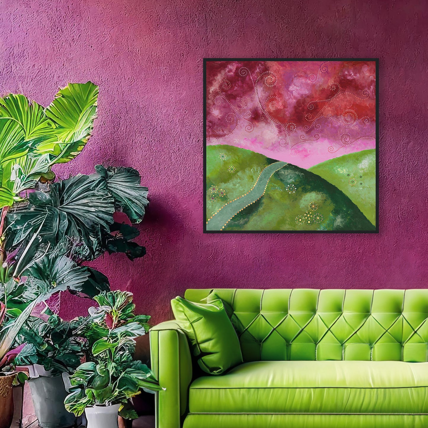 "Go your own way" - Green and pink - by Fanny Fay Engström
