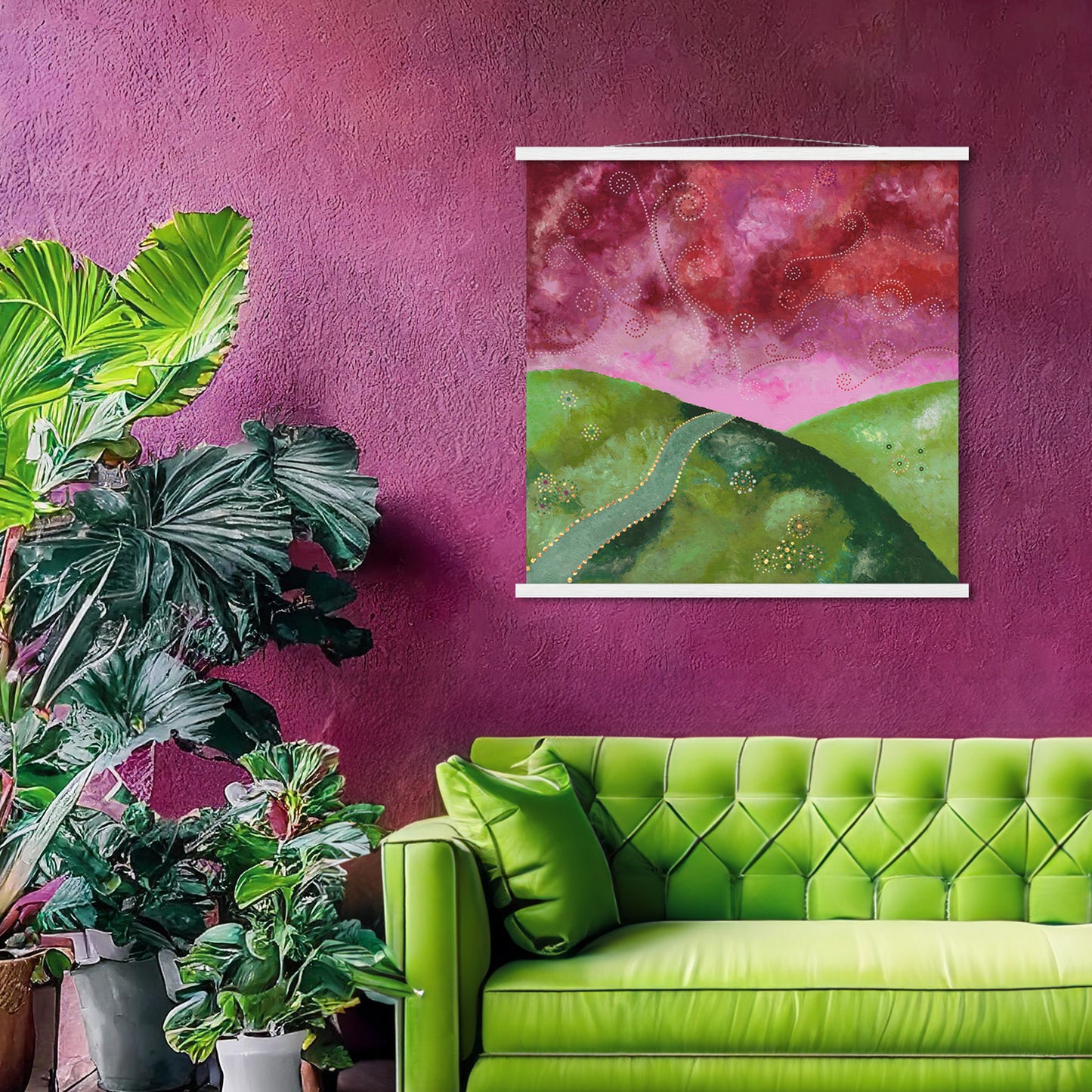 "Go your own way" - Green and pink - by Fanny Fay Engström