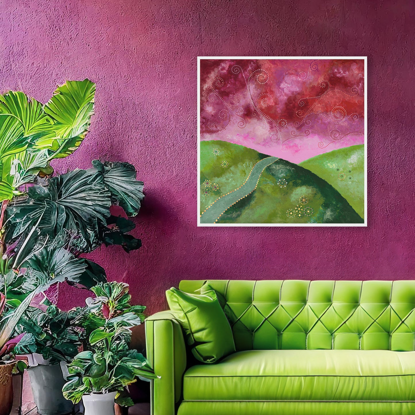 "Go your own way" - Green and pink - by Fanny Fay Engström
