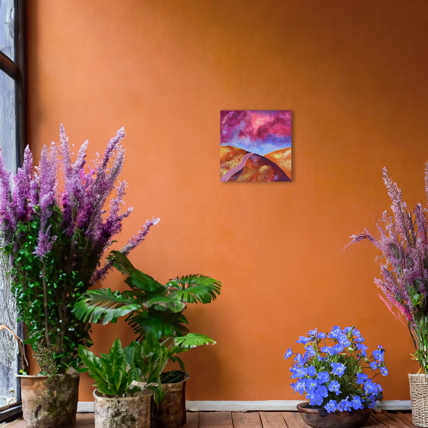 "Go your own way" - Orange, blue and pink - by Fanny Fay Engström