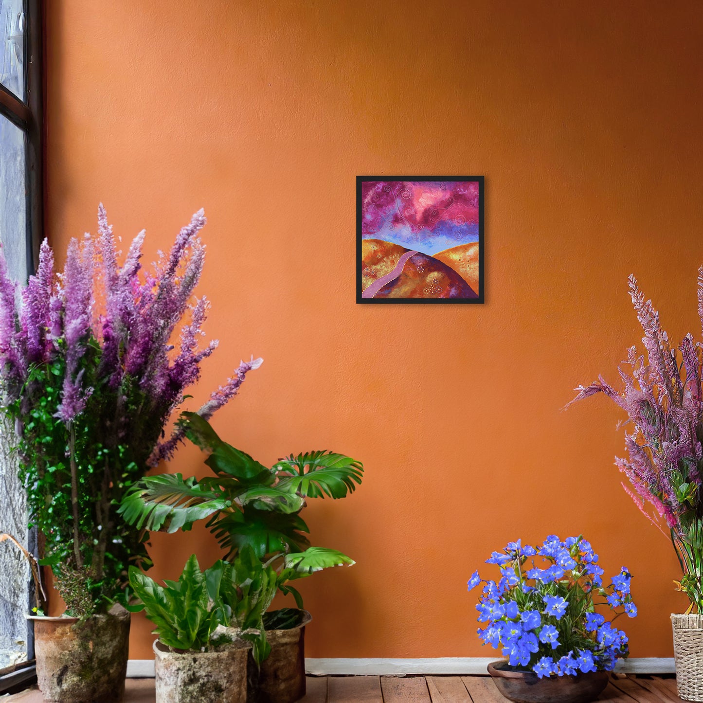 "Go your own way" - Orange, blue and pink - by Fanny Fay Engström