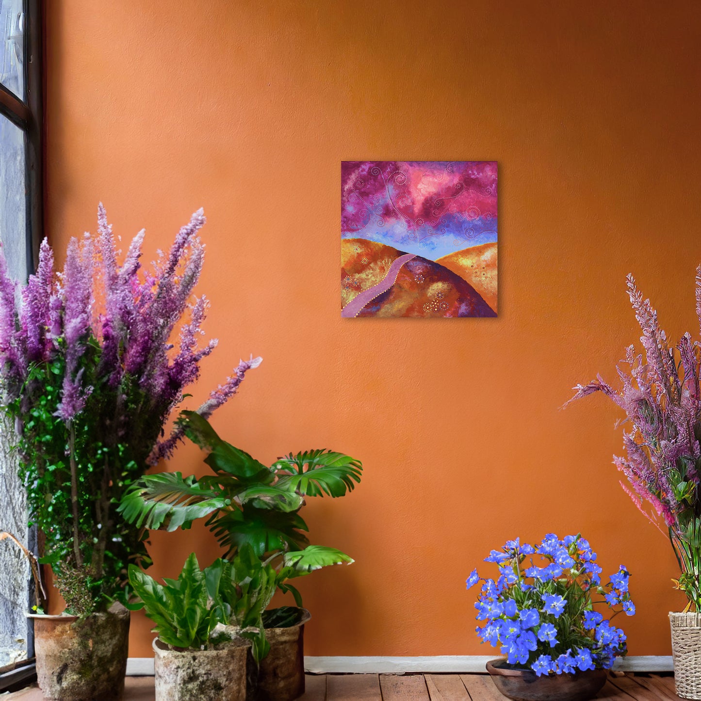 "Go your own way" - Orange, blue and pink - by Fanny Fay Engström