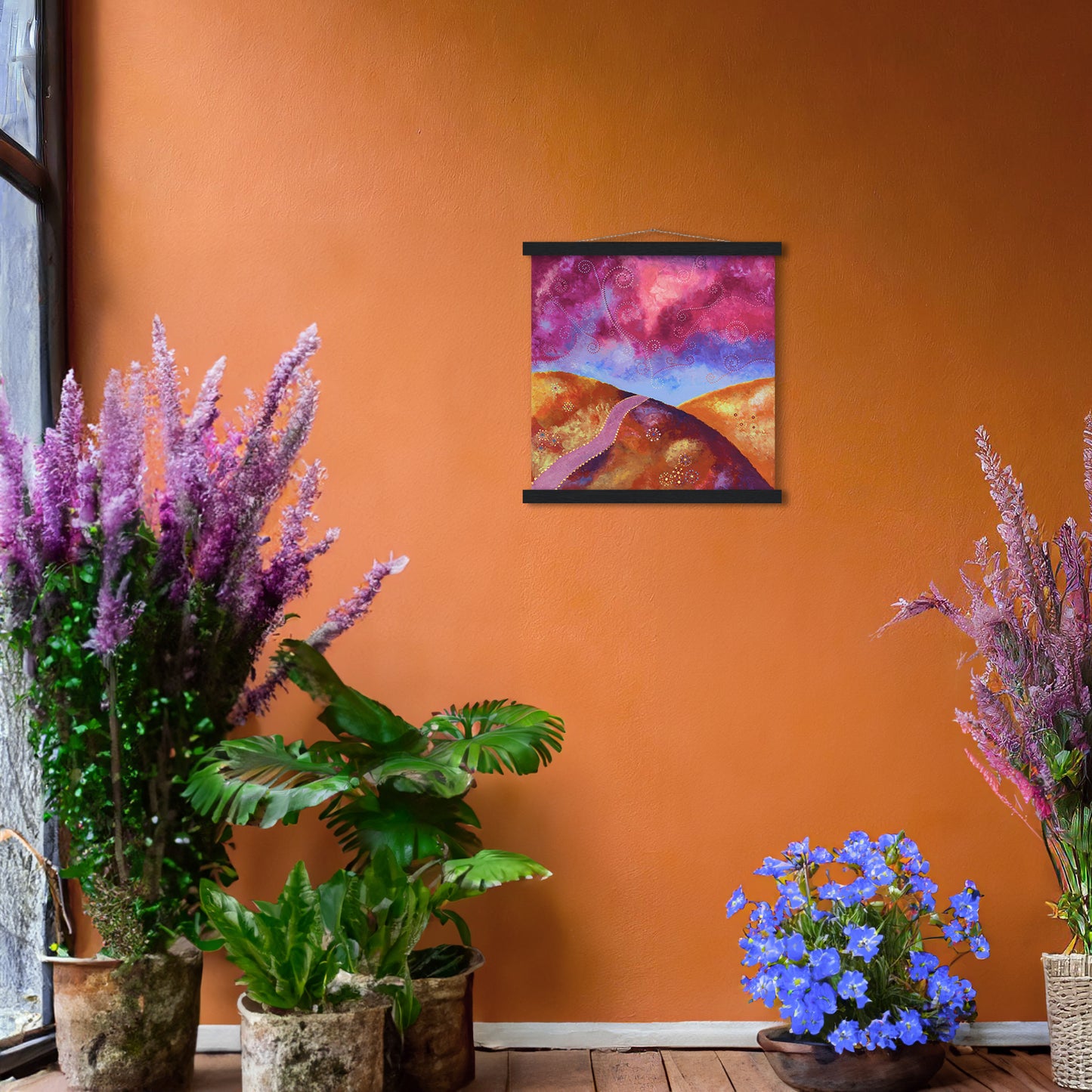 "Go your own way" - Orange, blue and pink - by Fanny Fay Engström
