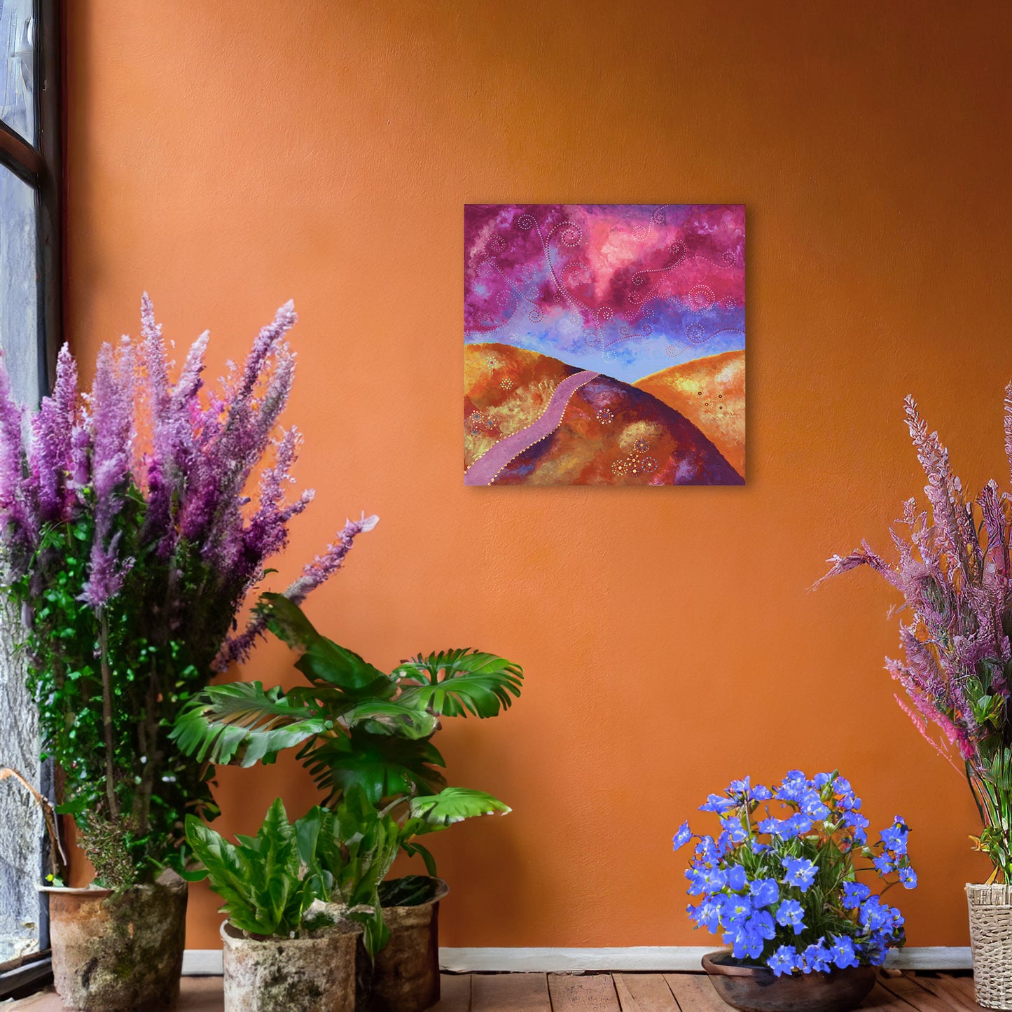 "Go your own way" - Orange, blue and pink - by Fanny Fay Engström