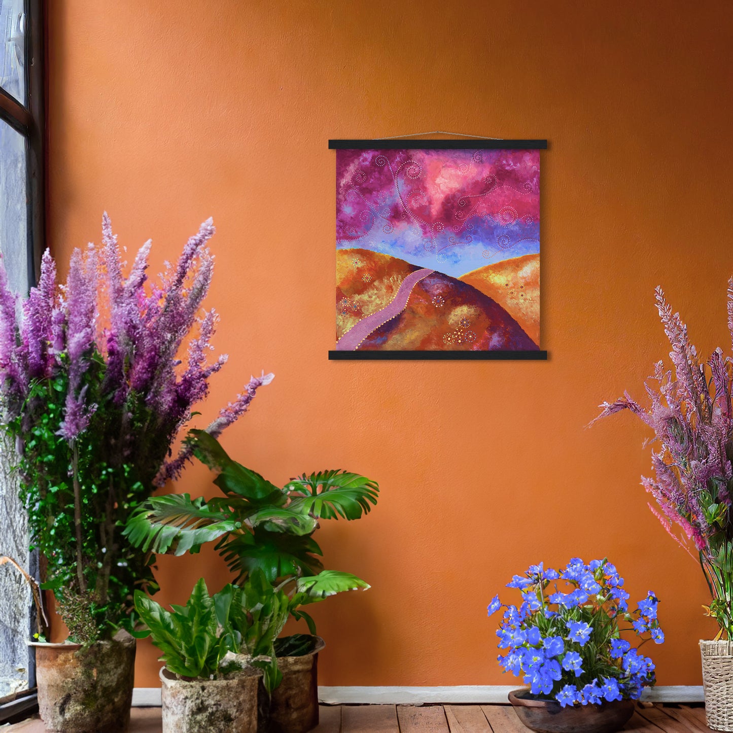 "Go your own way" - Orange, blue and pink - by Fanny Fay Engström