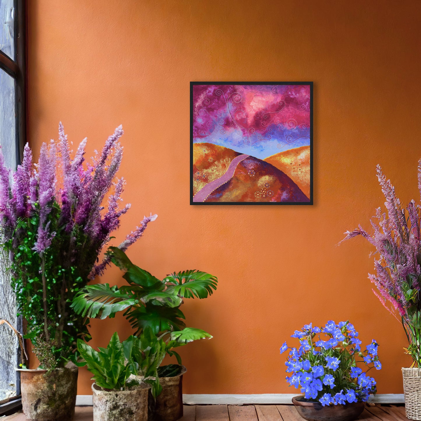 "Go your own way" - Orange, blue and pink - by Fanny Fay Engström