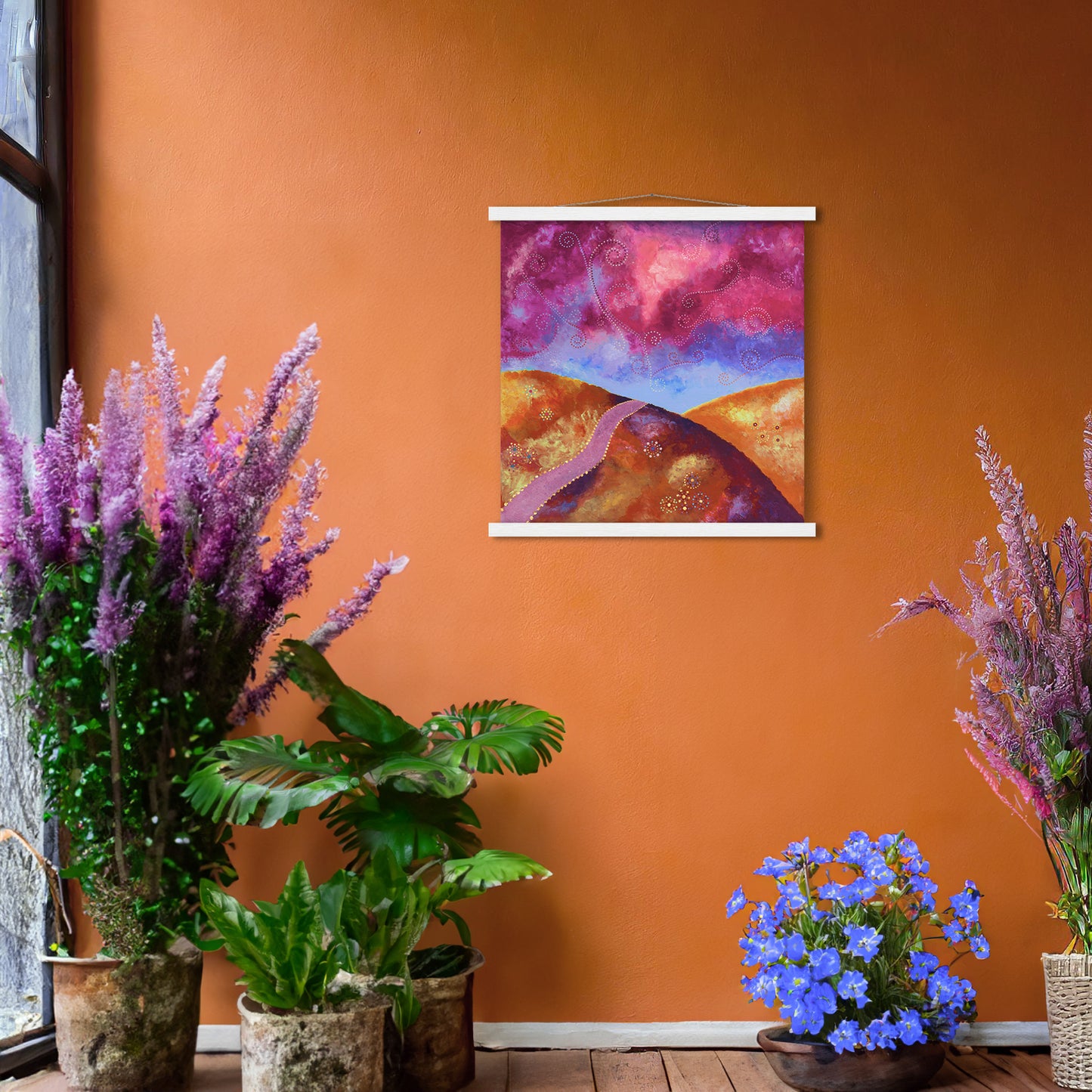 "Go your own way" - Orange, blue and pink - by Fanny Fay Engström