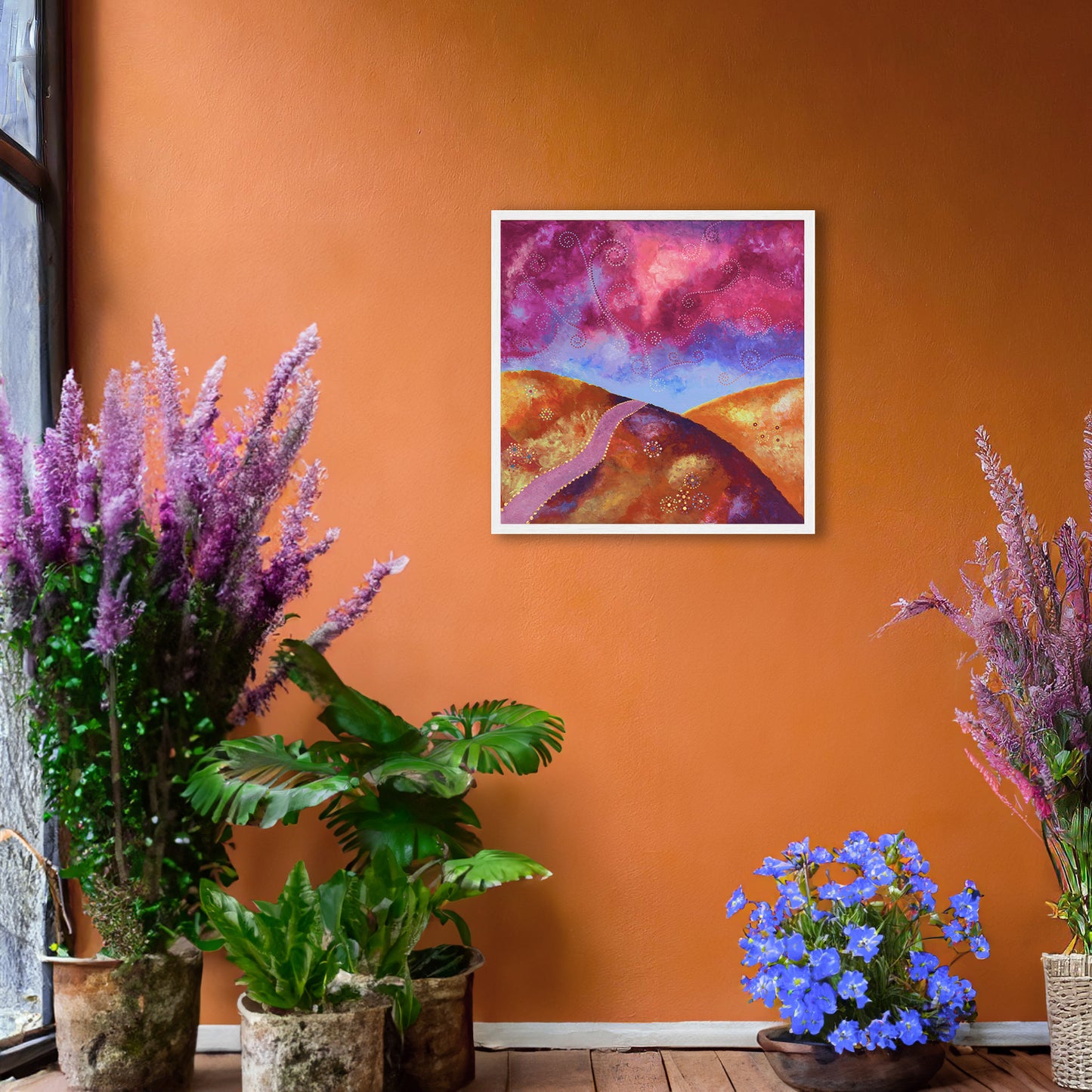 "Go your own way" - Orange, blue and pink - by Fanny Fay Engström