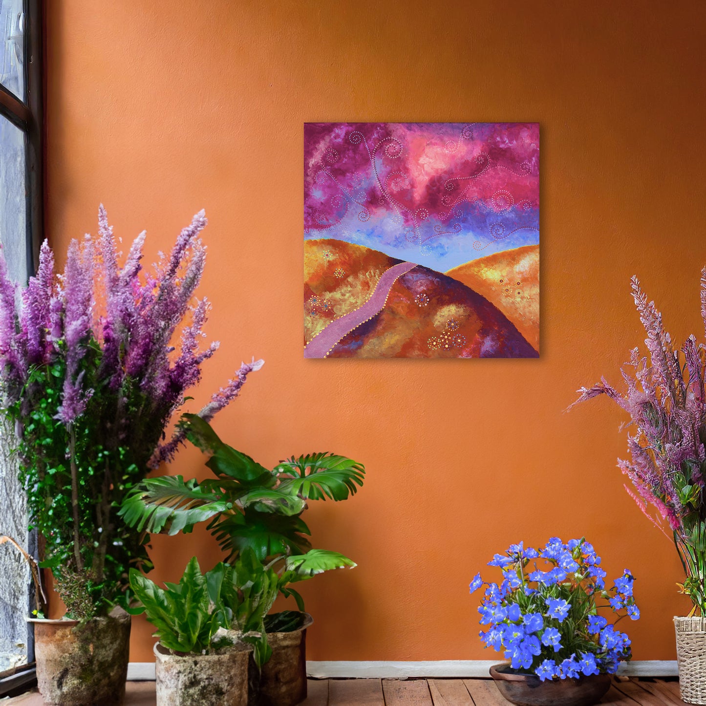 "Go your own way" - Orange, blue and pink - by Fanny Fay Engström