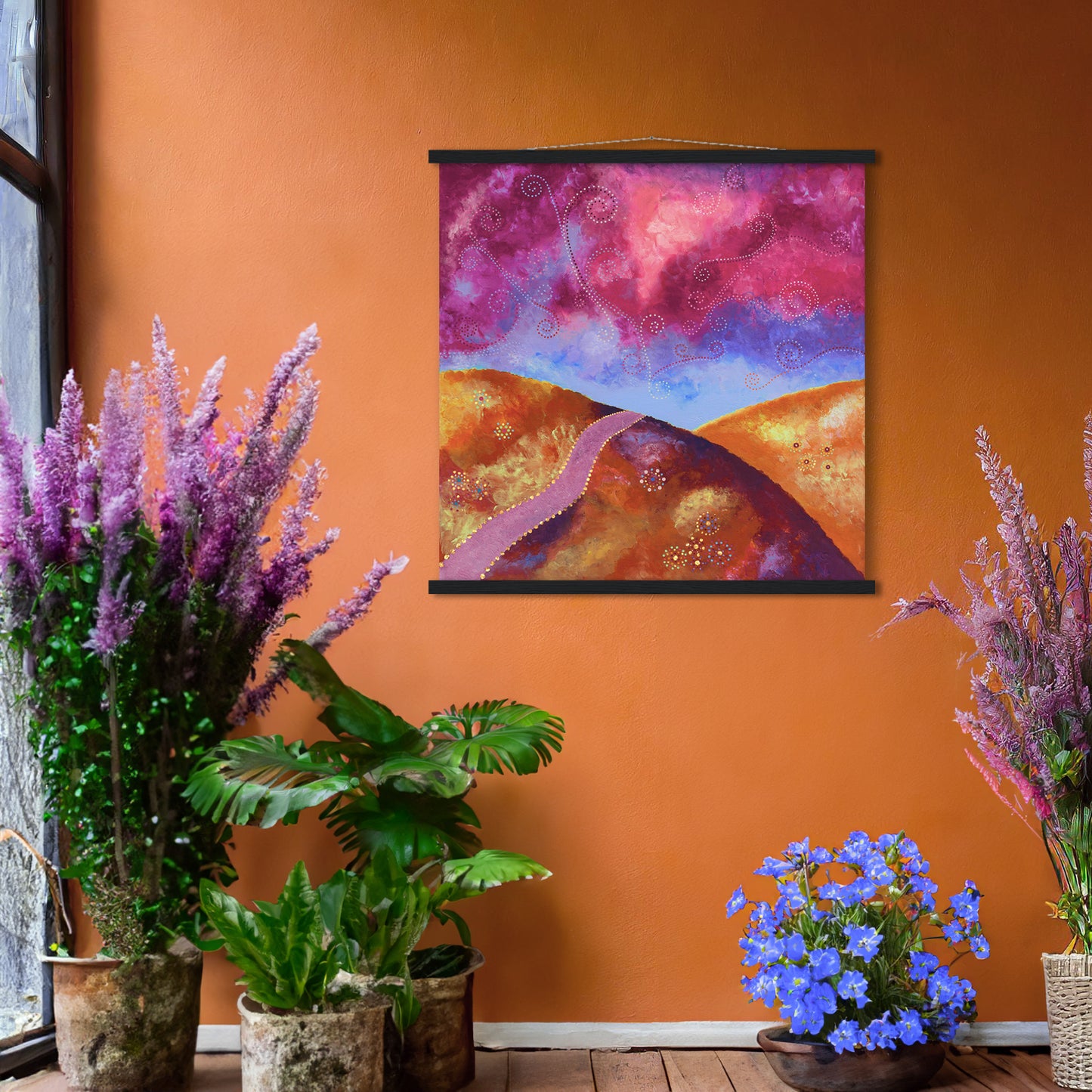 "Go your own way" - Orange, blue and pink - by Fanny Fay Engström