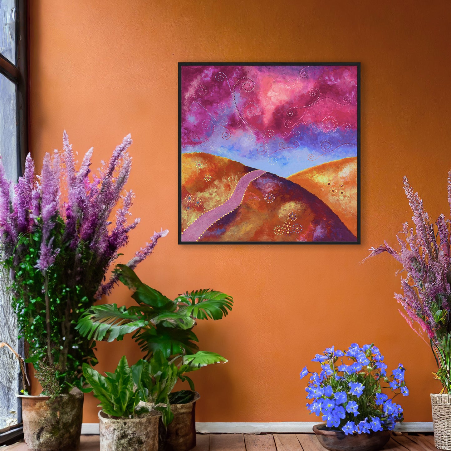"Go your own way" - Orange, blue and pink - by Fanny Fay Engström