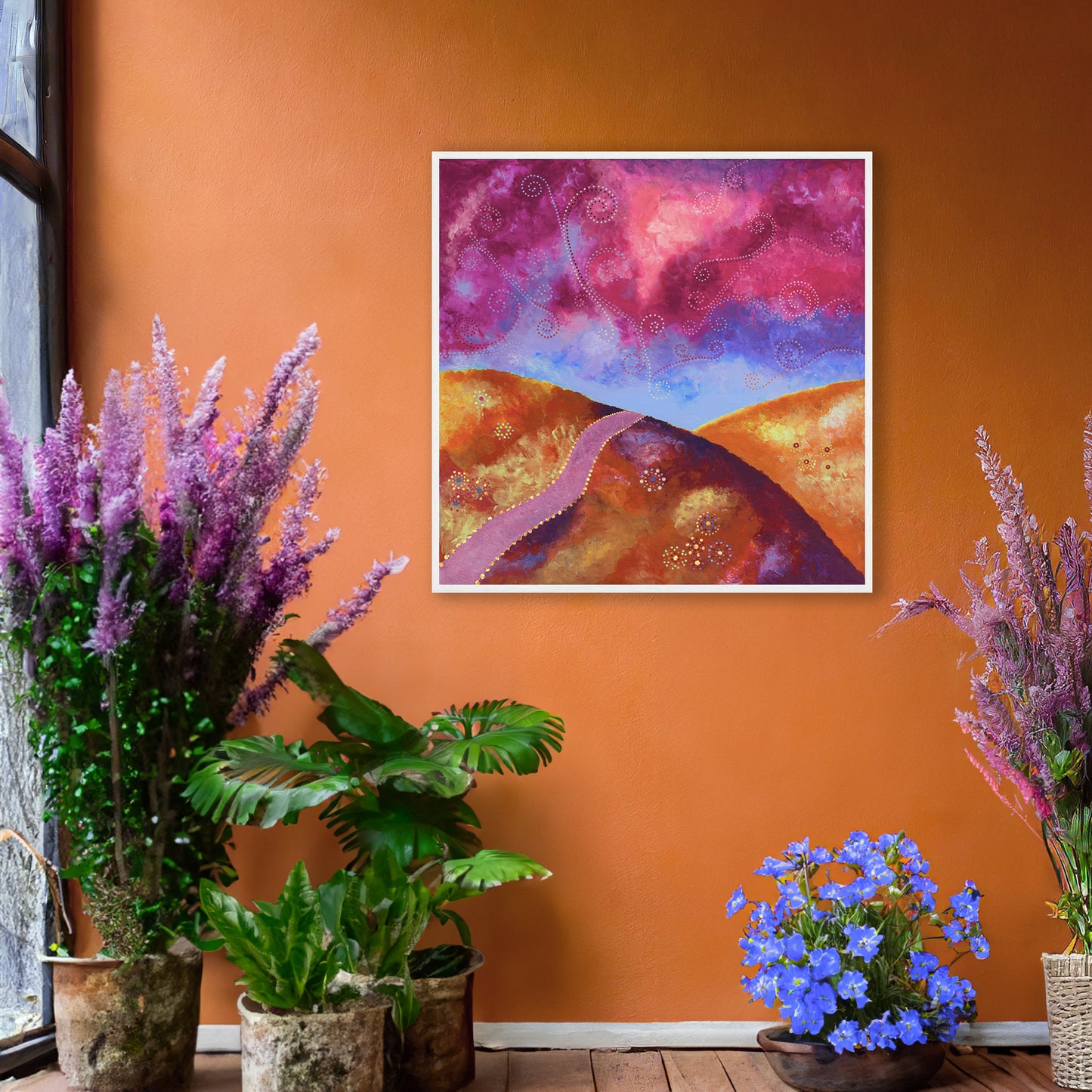 "Go your own way" - Orange, blue and pink - by Fanny Fay Engström