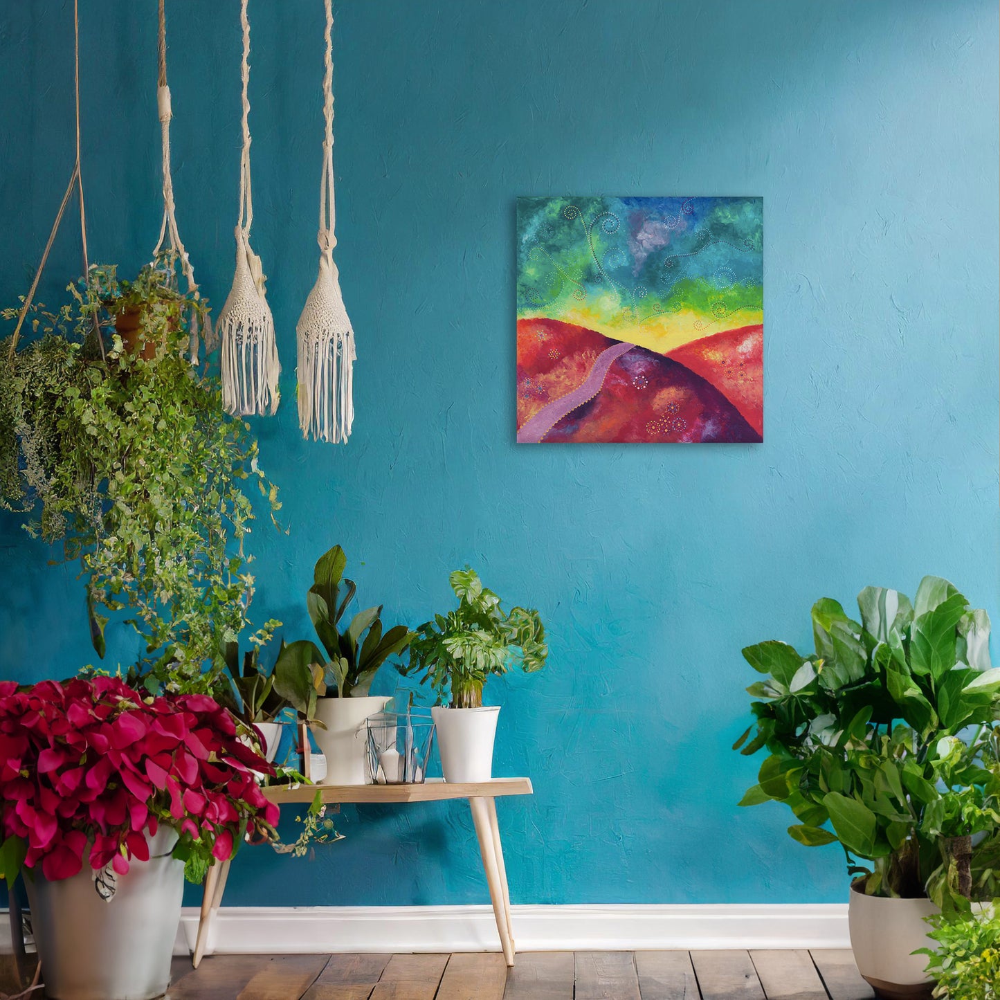 "Go your own way" - Red, yellow and turquoise - by Fanny Fay Engström