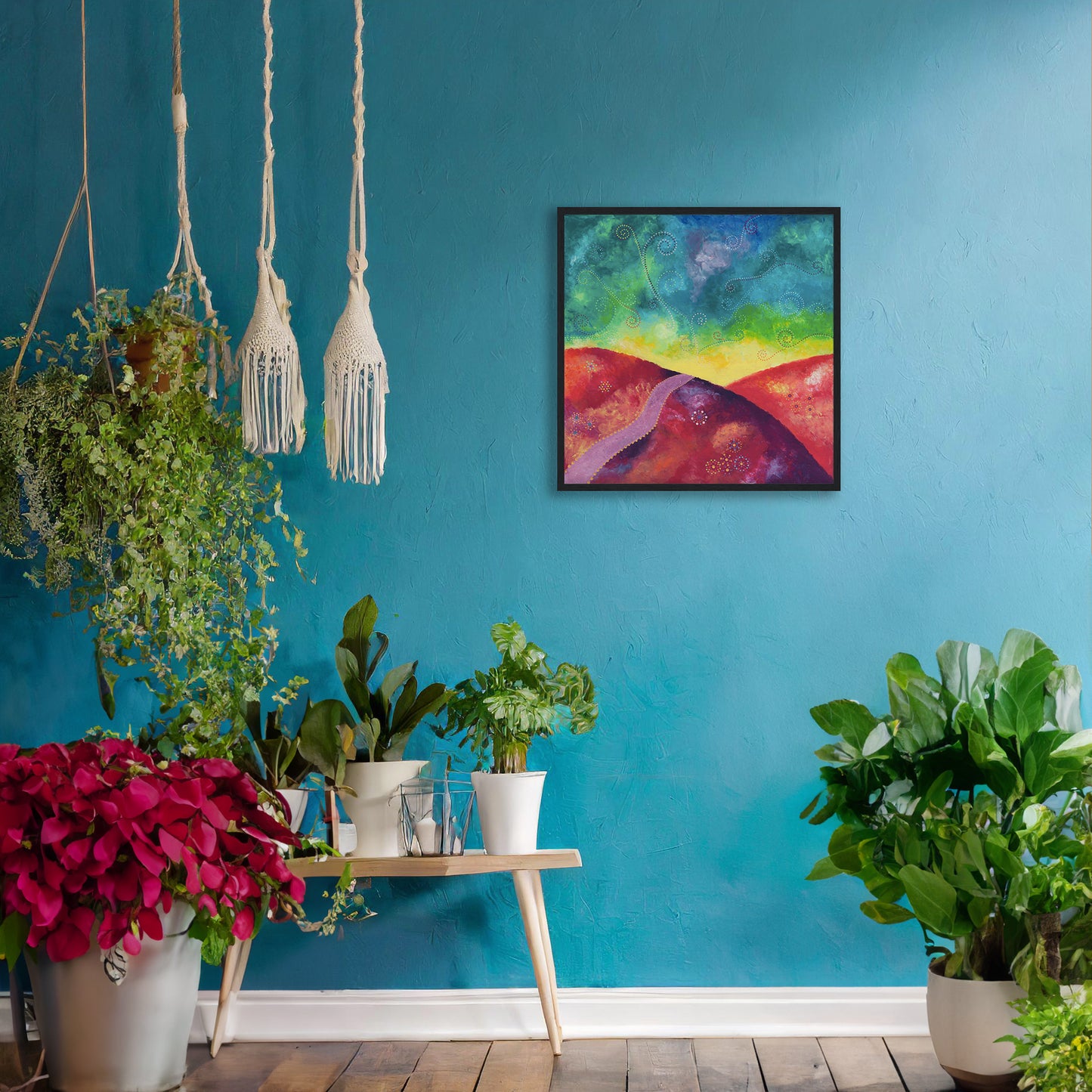 "Go your own way" - Red, yellow and turquoise - by Fanny Fay Engström