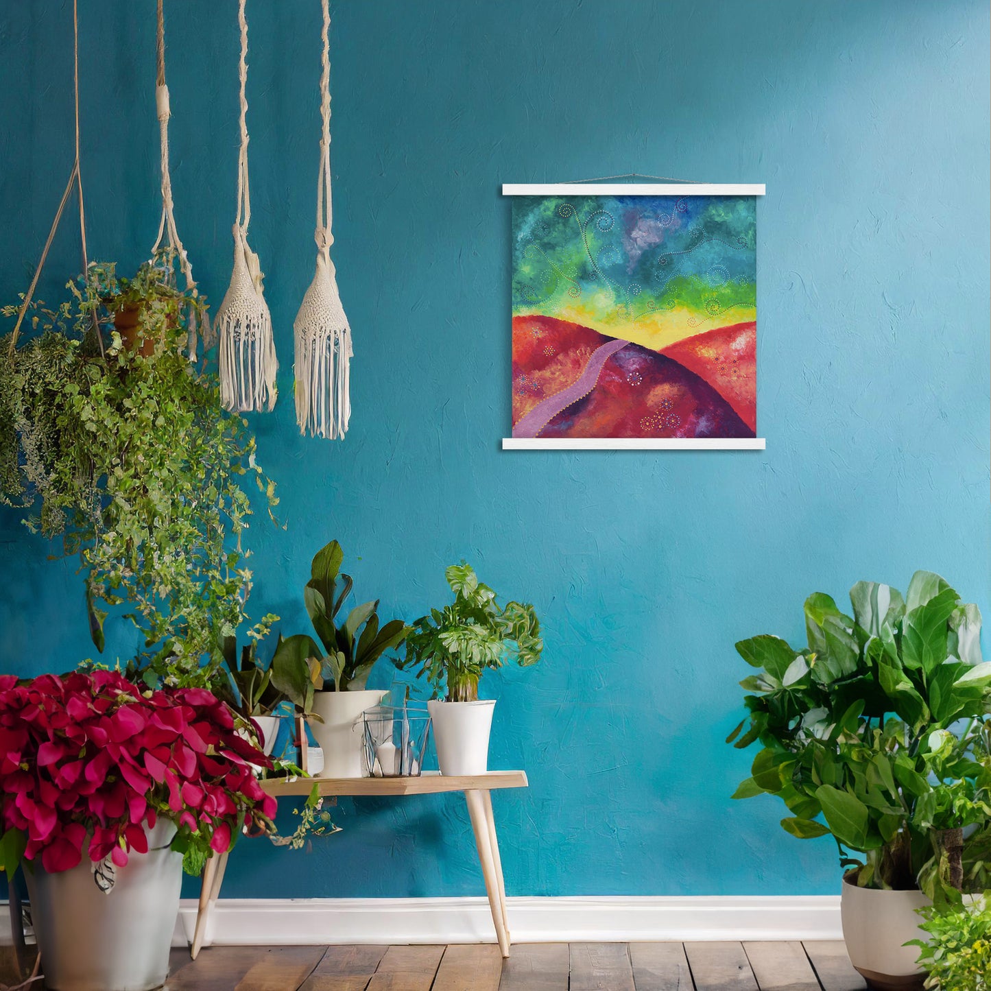 "Go your own way" - Red, yellow and turquoise - by Fanny Fay Engström