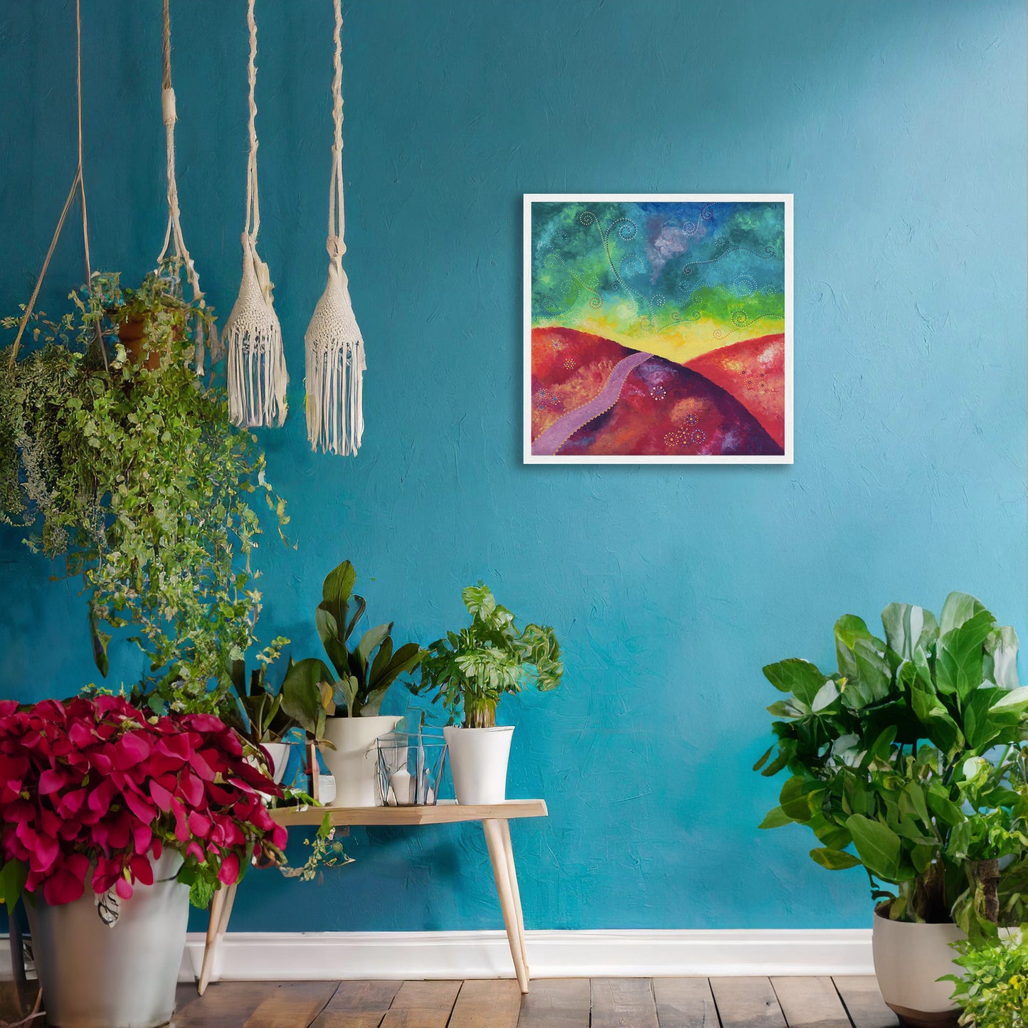 "Go your own way" - Red, yellow and turquoise - by Fanny Fay Engström