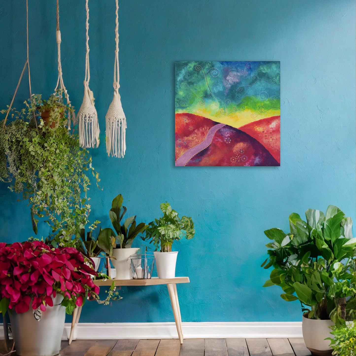 "Go your own way" - Red, yellow and turquoise - by Fanny Fay Engström
