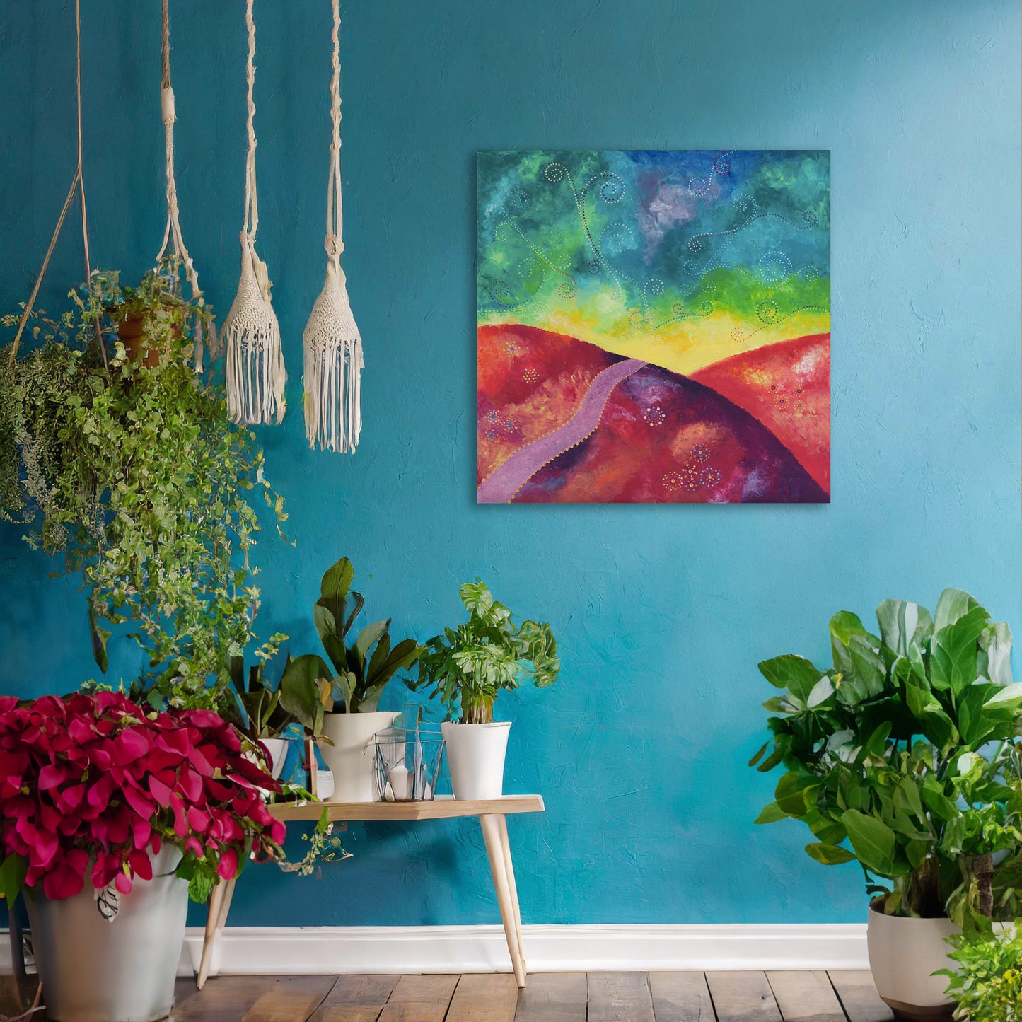"Go your own way" - Red, yellow and turquoise - by Fanny Fay Engström