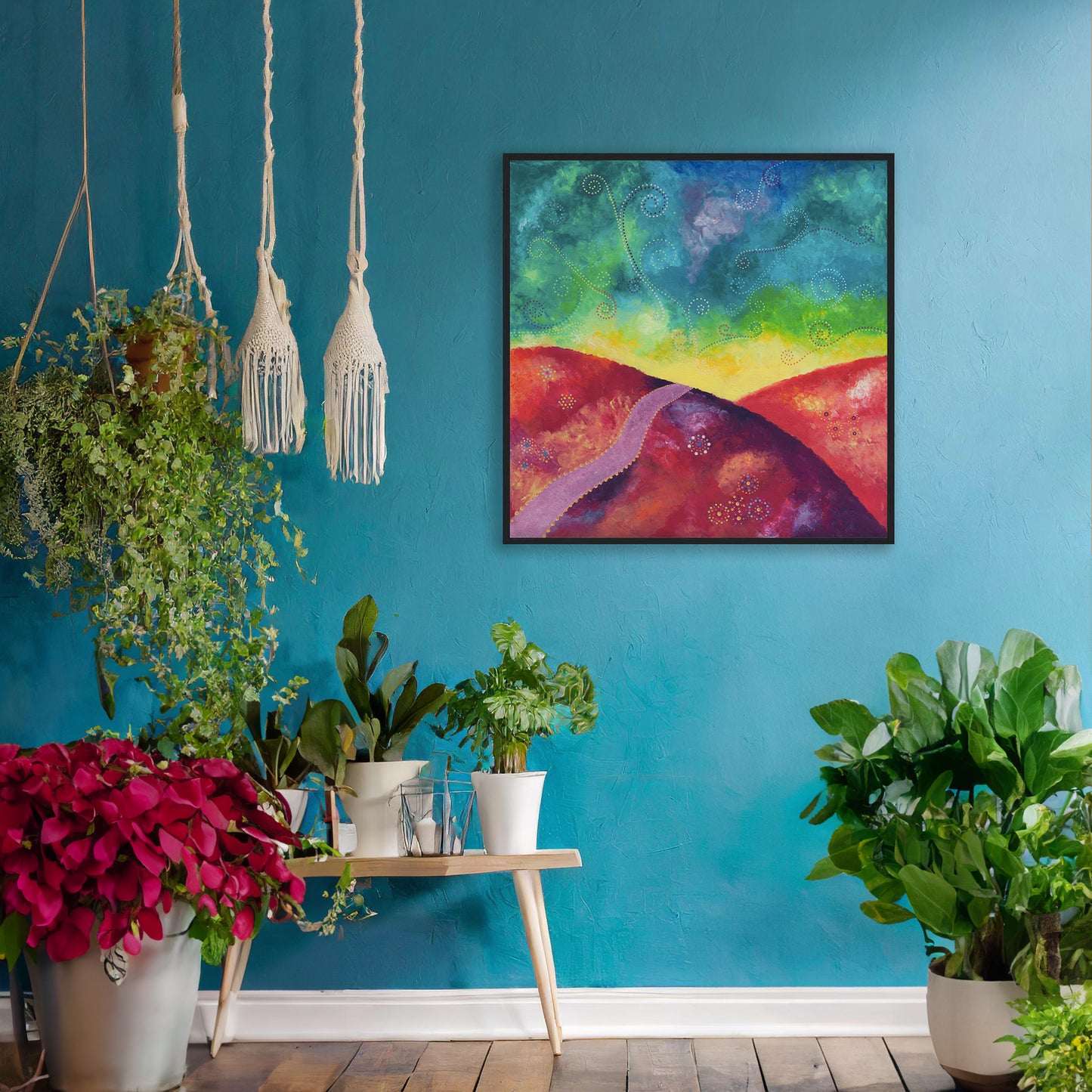 "Go your own way" - Red, yellow and turquoise - by Fanny Fay Engström