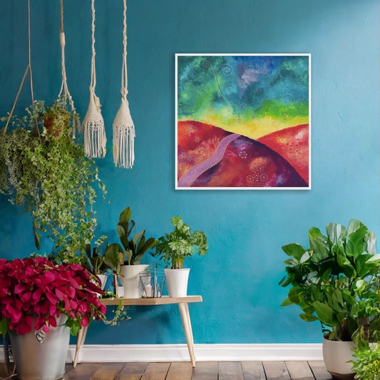 "Go your own way" - Red, yellow and turquoise - by Fanny Fay Engström