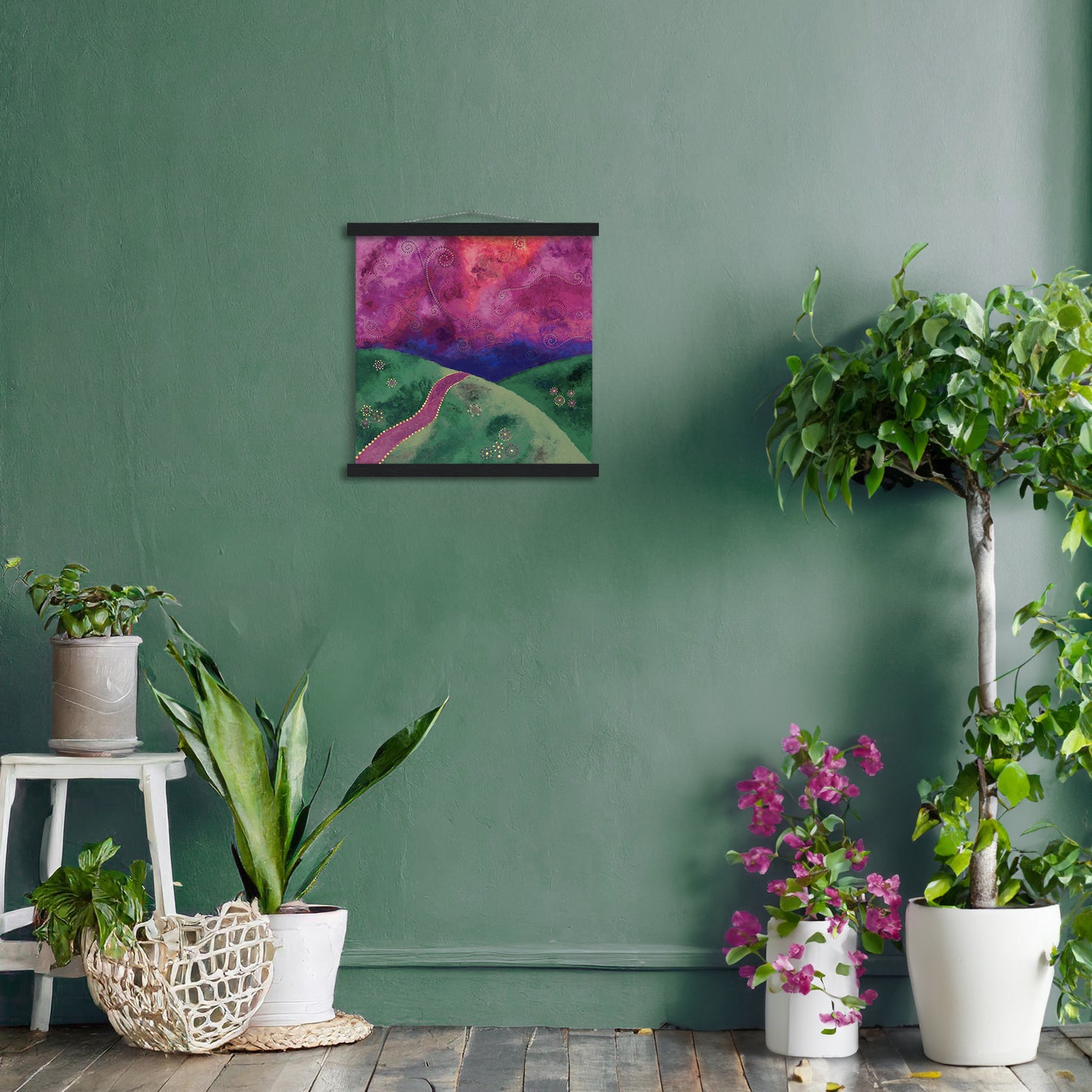 "Go your own way" - Mint, purple and pink - by Fanny Fay Engström