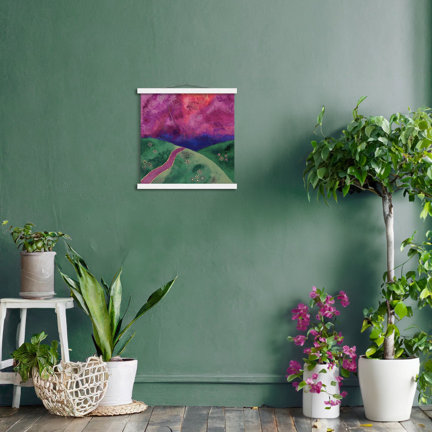 "Go your own way" - Mint, purple and pink - by Fanny Fay Engström