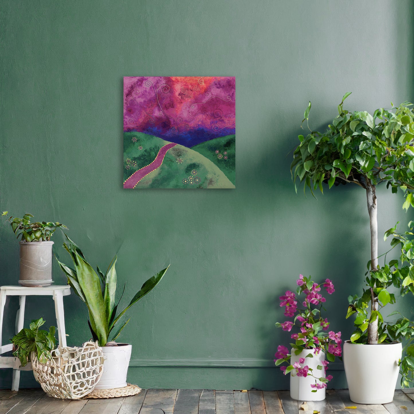 "Go your own way" - Mint, purple and pink - by Fanny Fay Engström