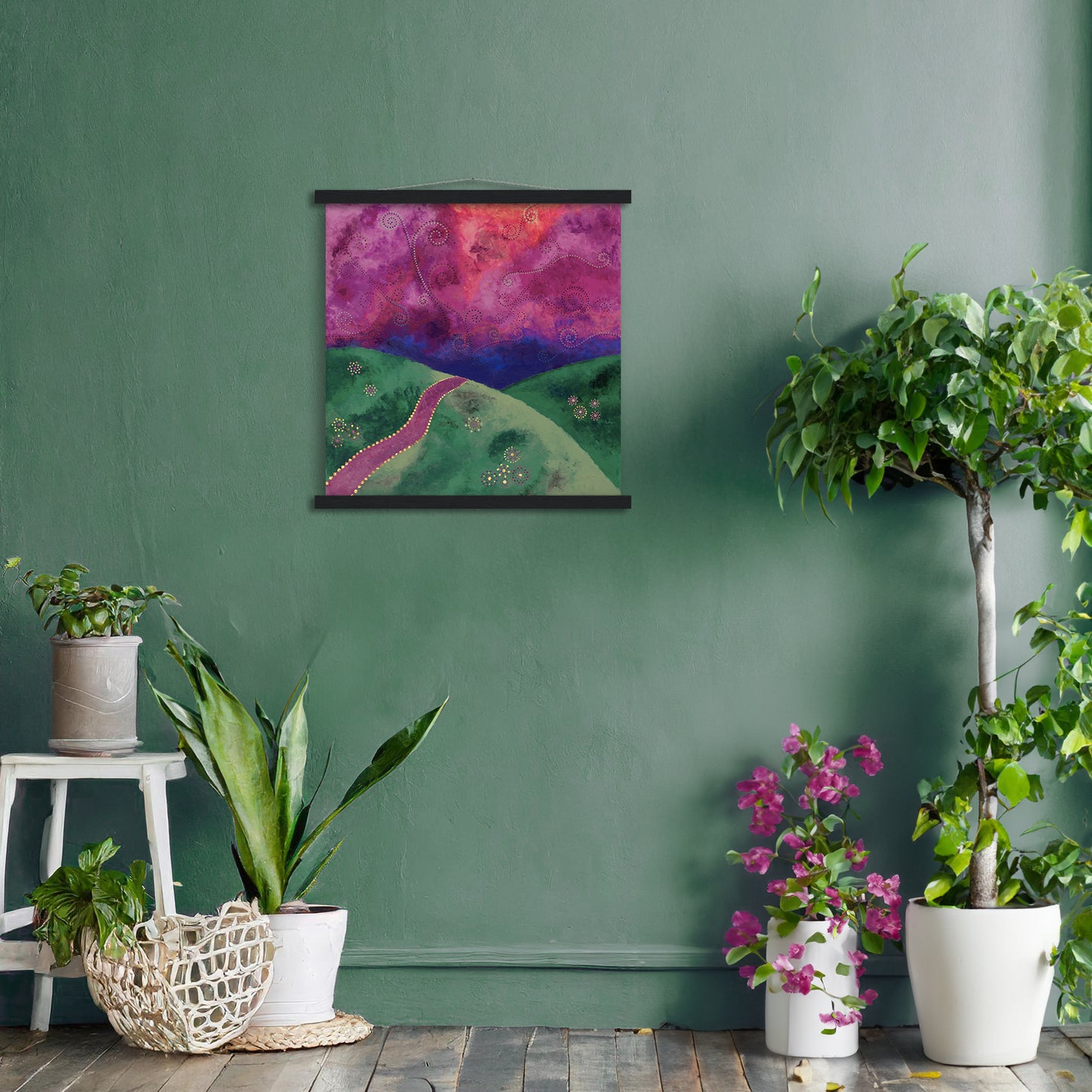 "Go your own way" - Mint, purple and pink - by Fanny Fay Engström