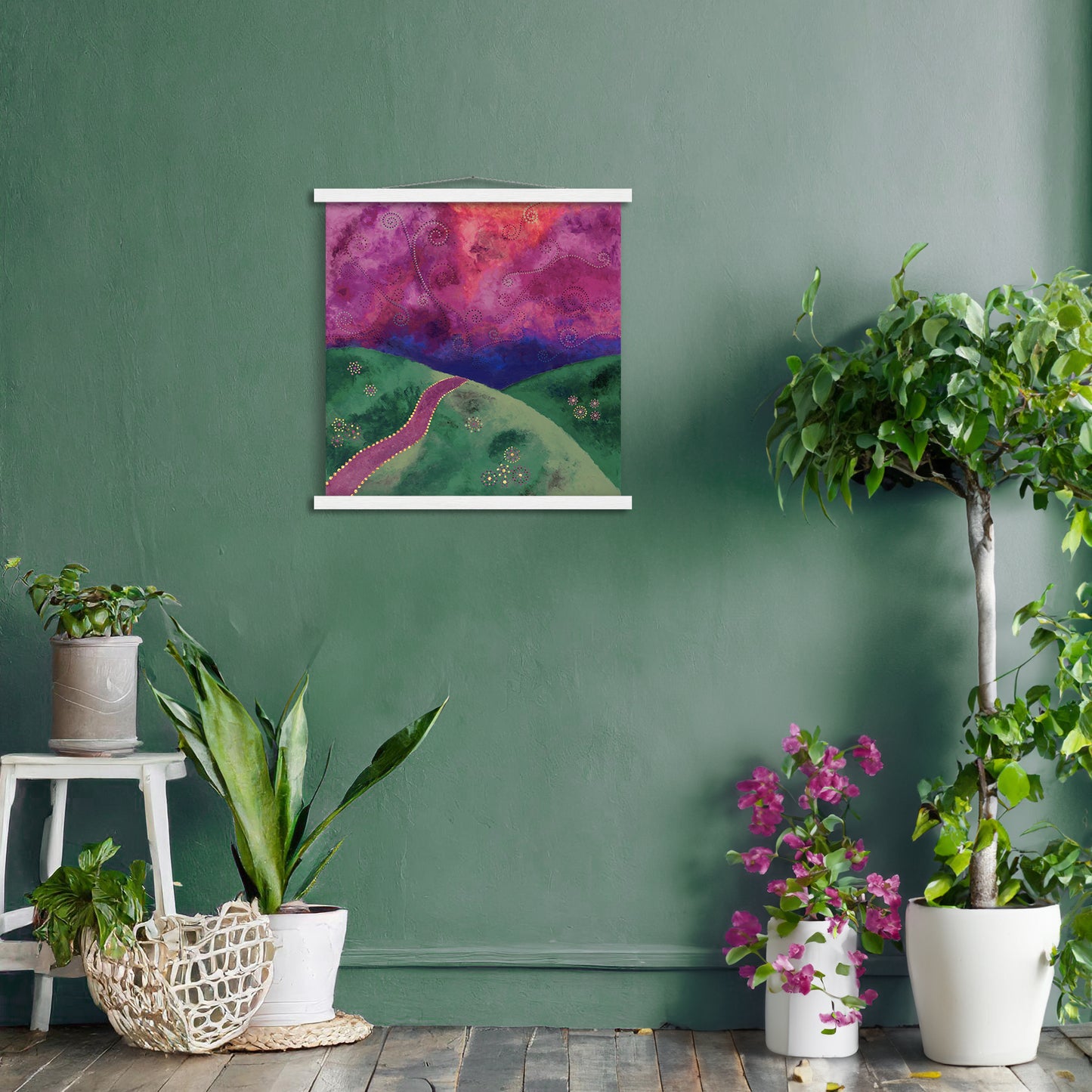 "Go your own way" - Mint, purple and pink - by Fanny Fay Engström