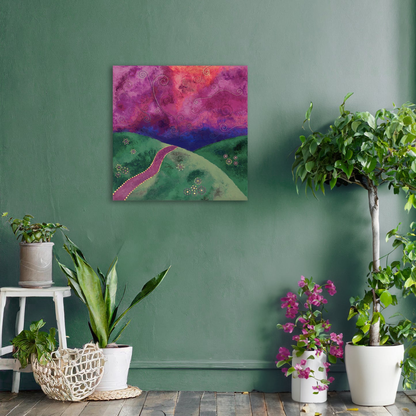 "Go your own way" - Mint, purple and pink - by Fanny Fay Engström