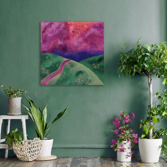 "Go your own way" - Mint, purple and pink - by Fanny Fay Engström