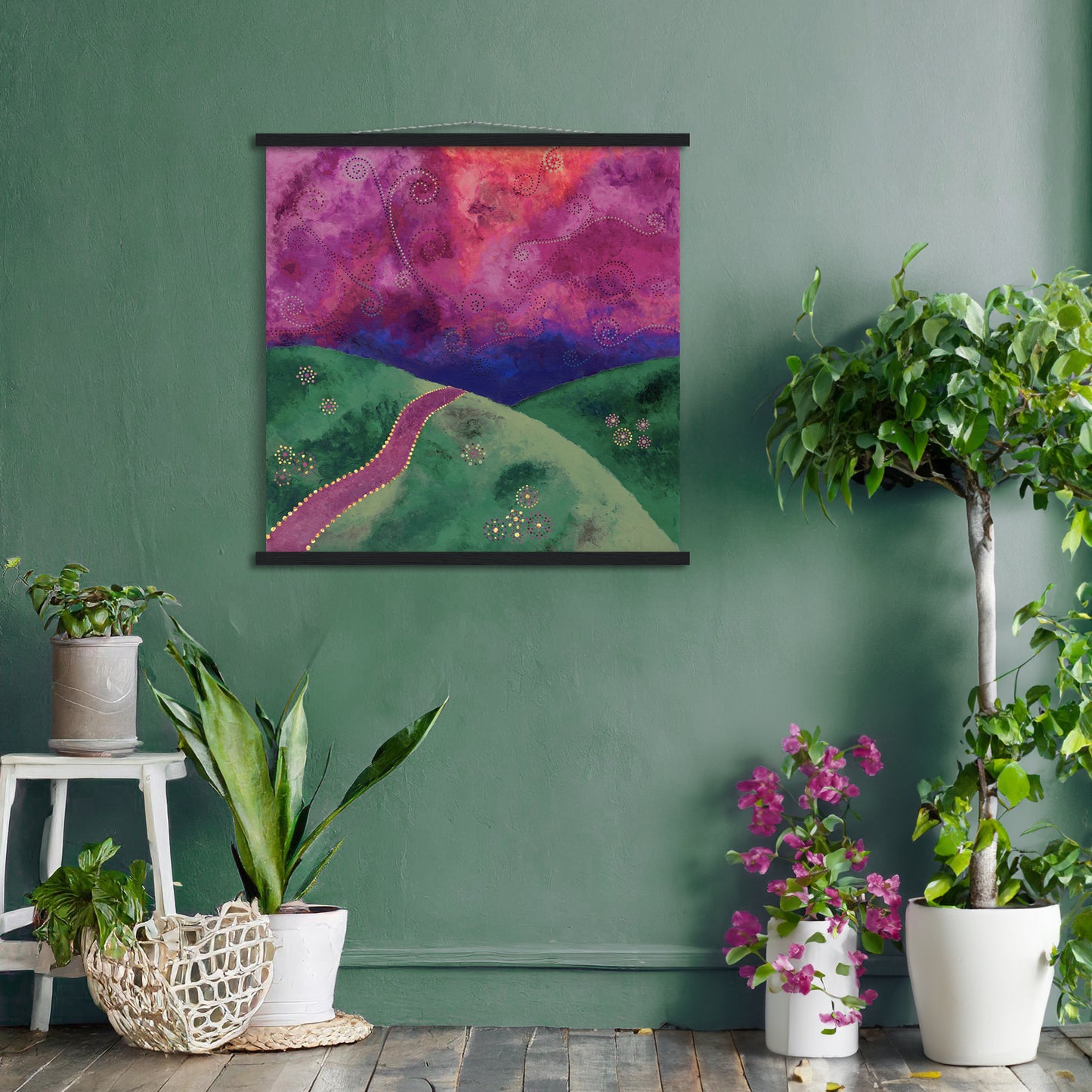 "Go your own way" - Mint, purple and pink - by Fanny Fay Engström