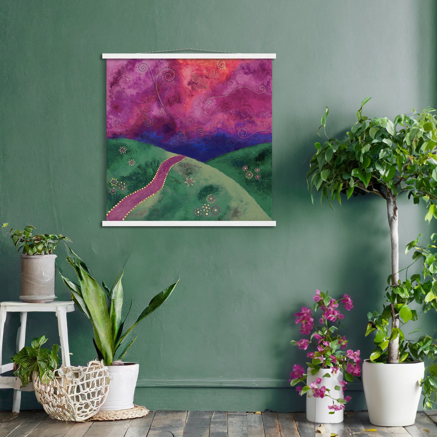 "Go your own way" - Mint, purple and pink - by Fanny Fay Engström