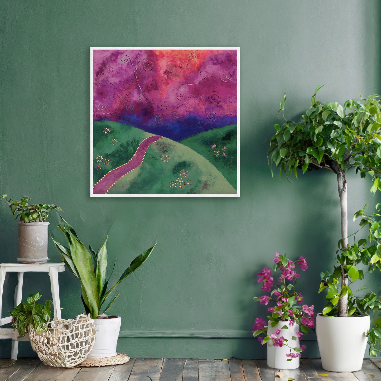 "Go your own way" - Mint, purple and pink - by Fanny Fay Engström