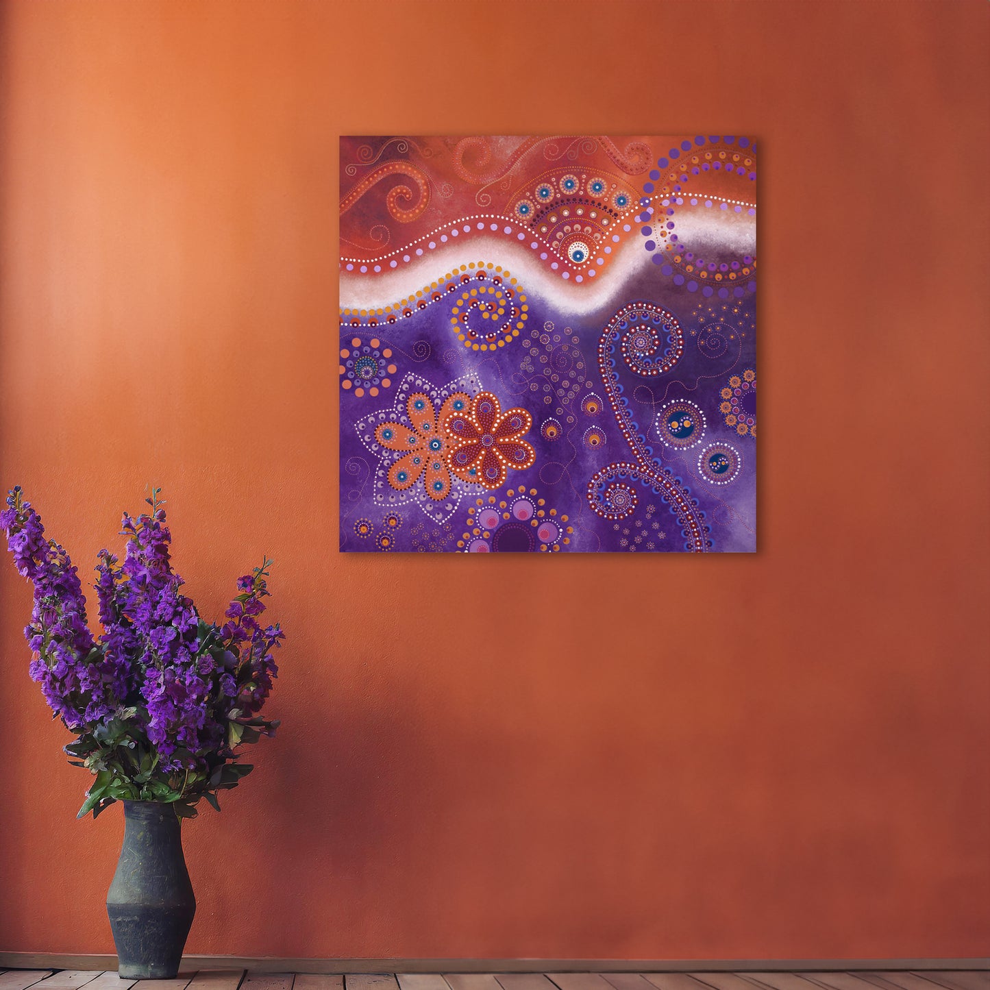 "The Happiness inside" - Orange and purple - by Fanny Fay Engström
