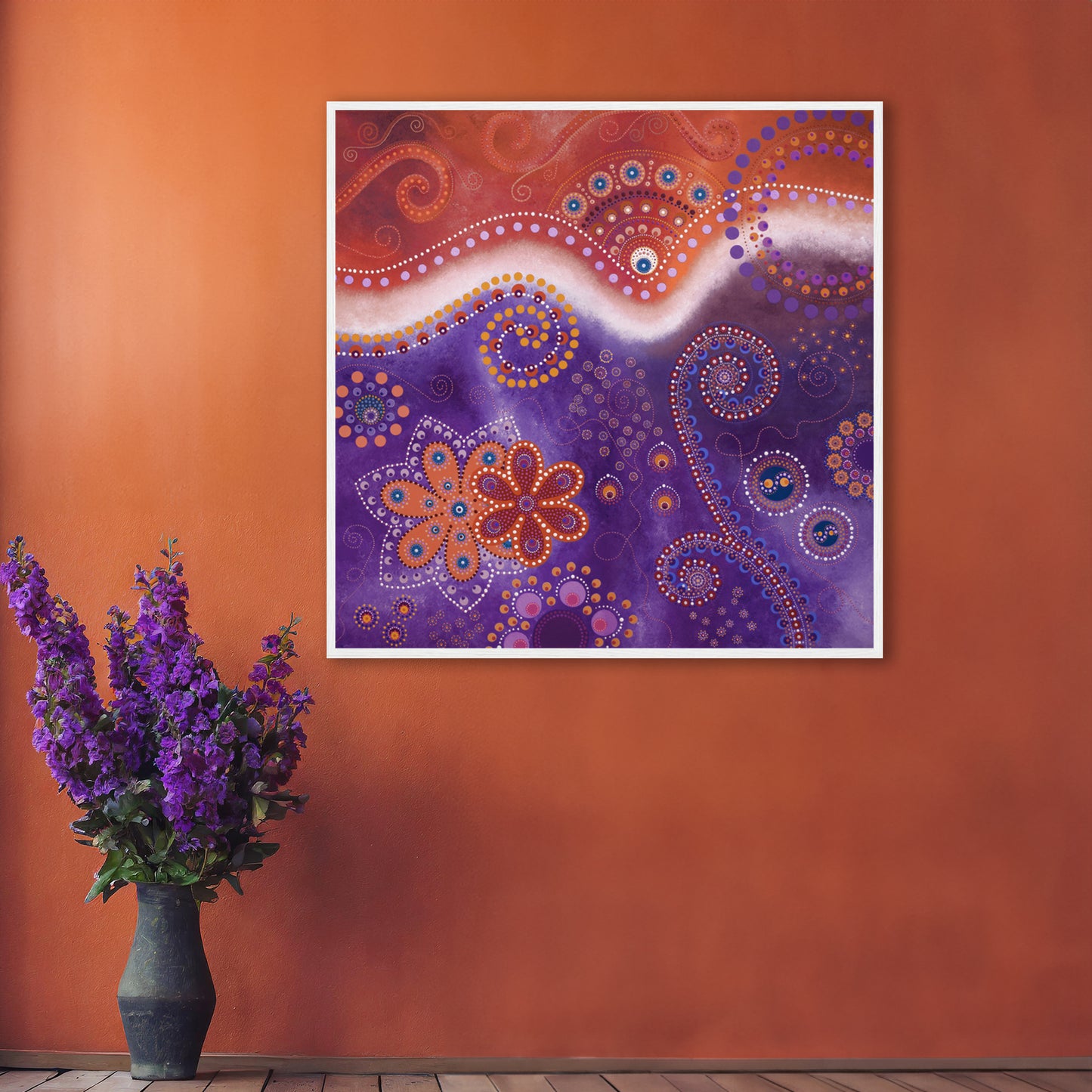 "The Happiness inside" - Orange and purple - by Fanny Fay Engström