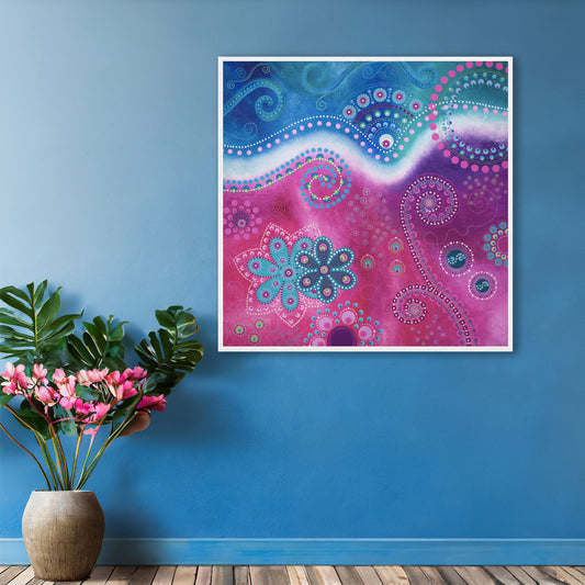 "The Happiness inside" - Blue and pink (original colour) - by Fanny Fay Engström