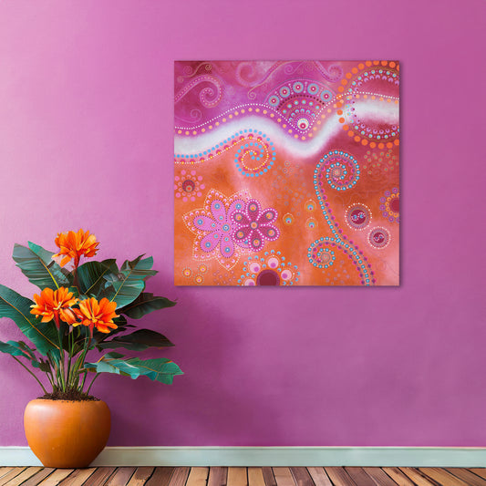 "The Happiness inside" - Pink and orange - by Fanny Fay Engström