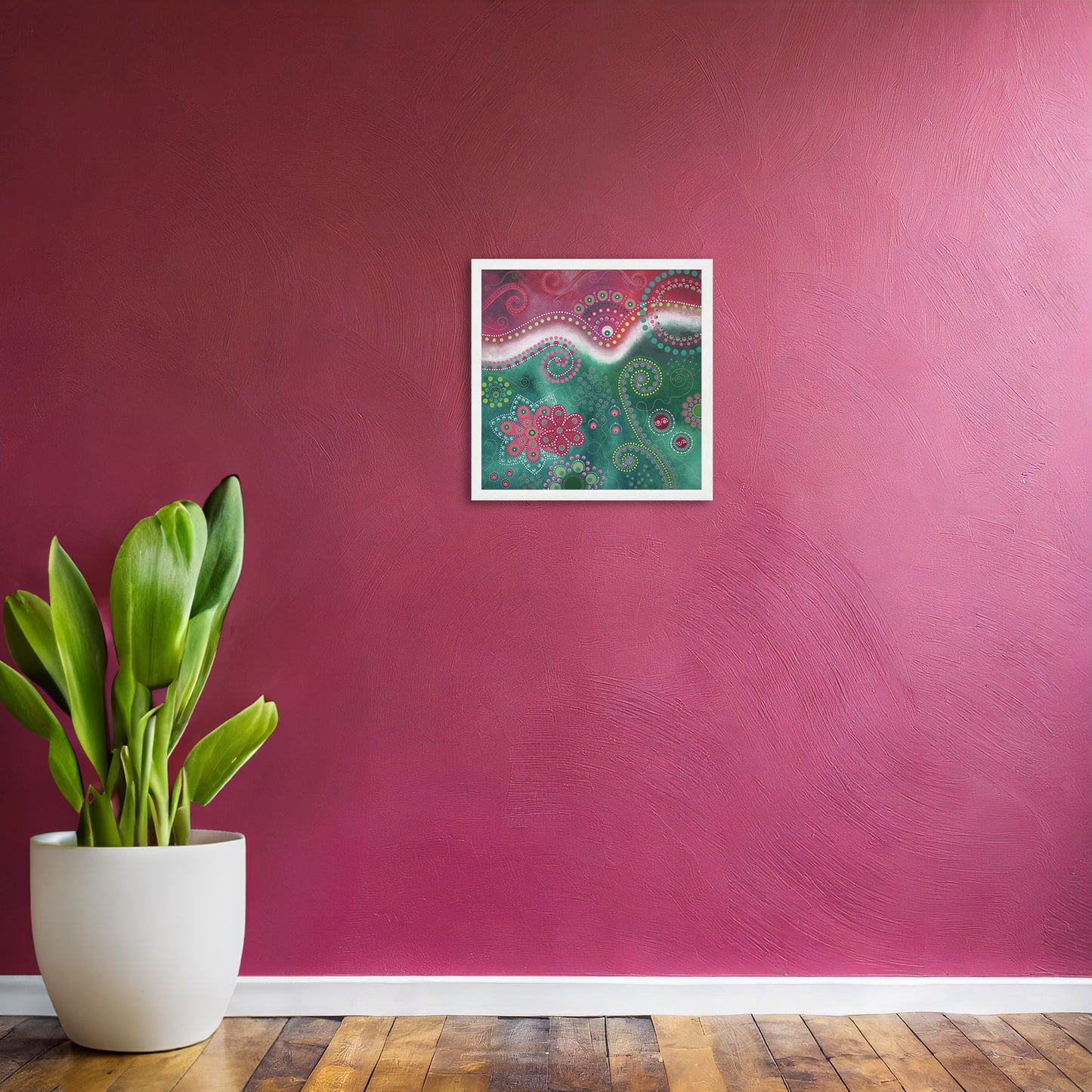"The Happiness inside" - Pink and turquoise - by Fanny Fay Engström