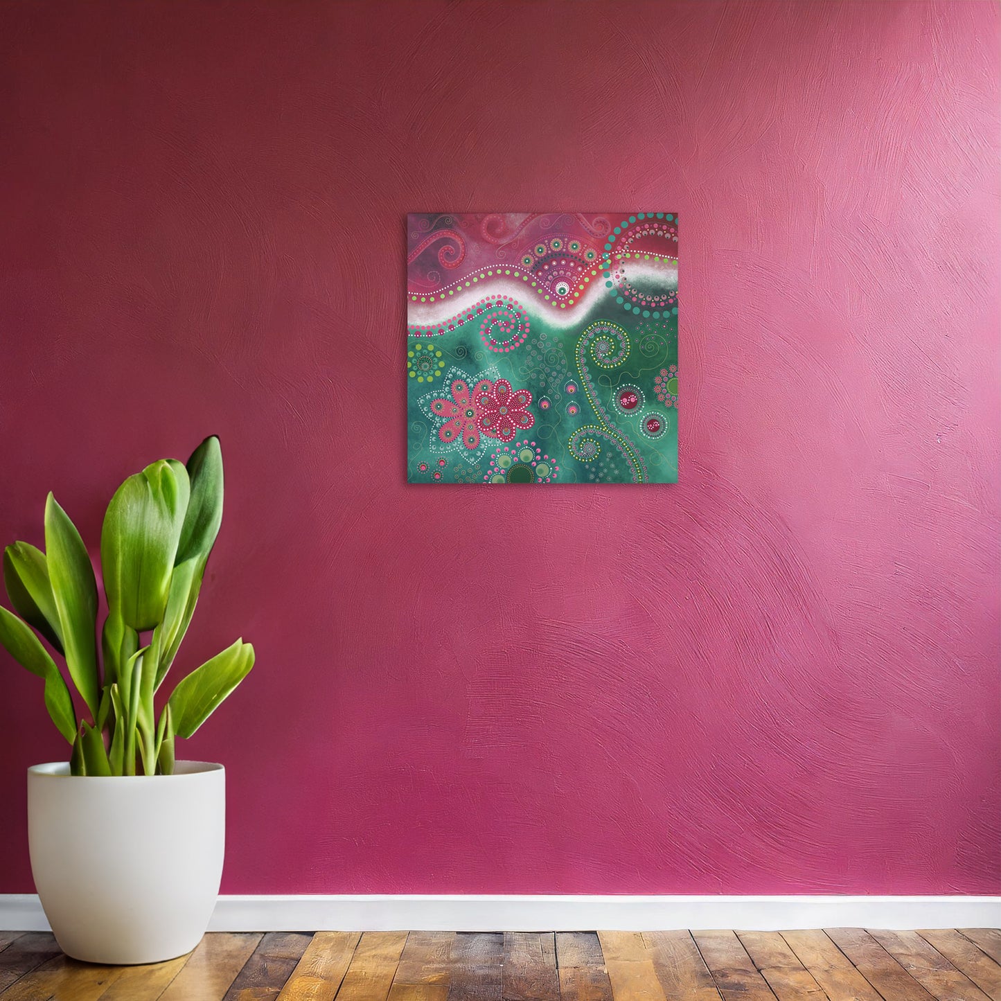 "The Happiness inside" - Pink and turquoise - by Fanny Fay Engström