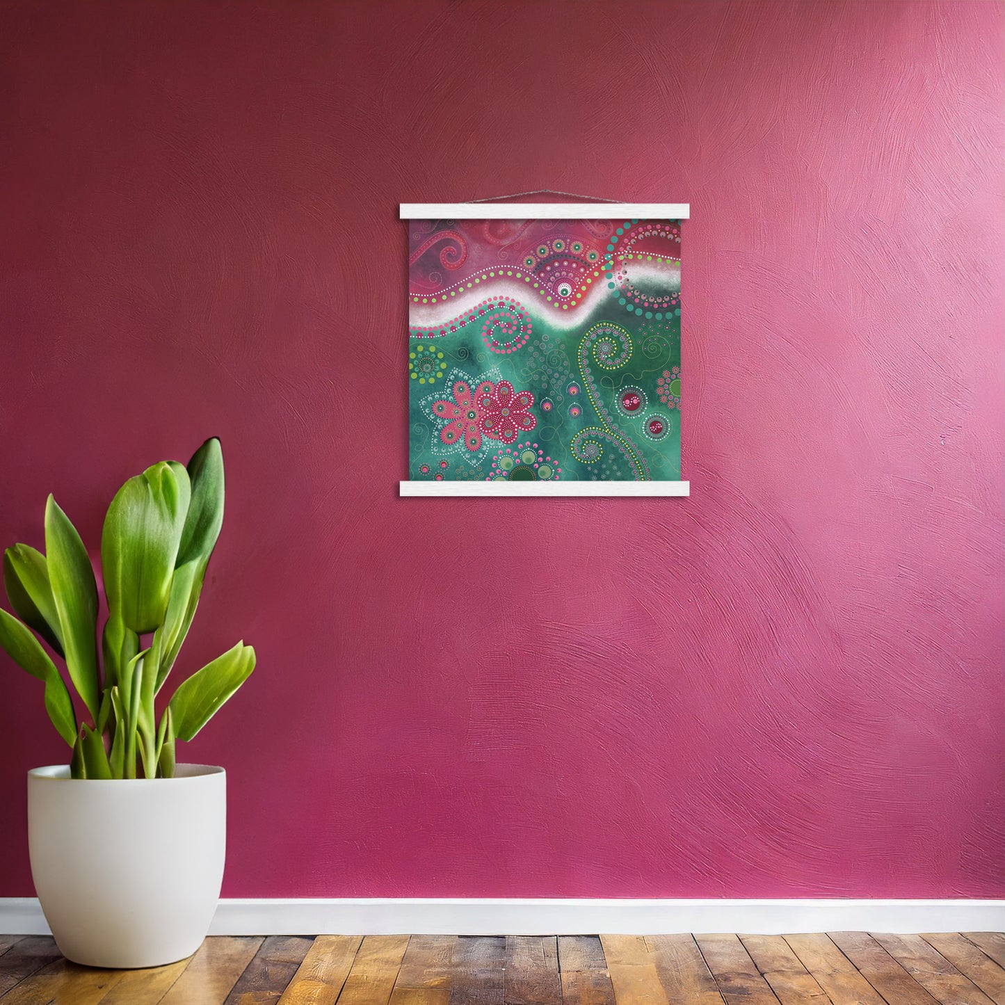 "The Happiness inside" - Pink and turquoise - by Fanny Fay Engström