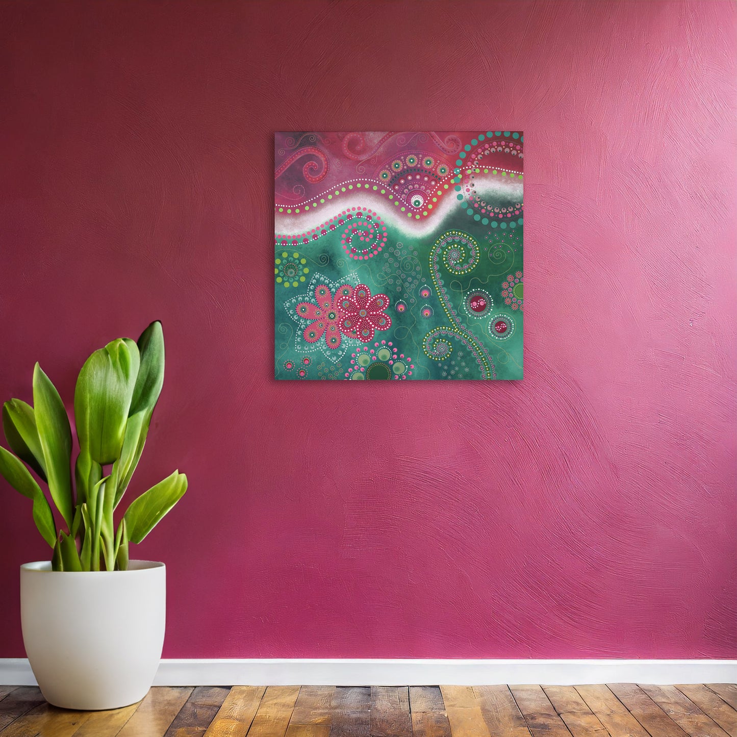 "The Happiness inside" - Pink and turquoise - by Fanny Fay Engström