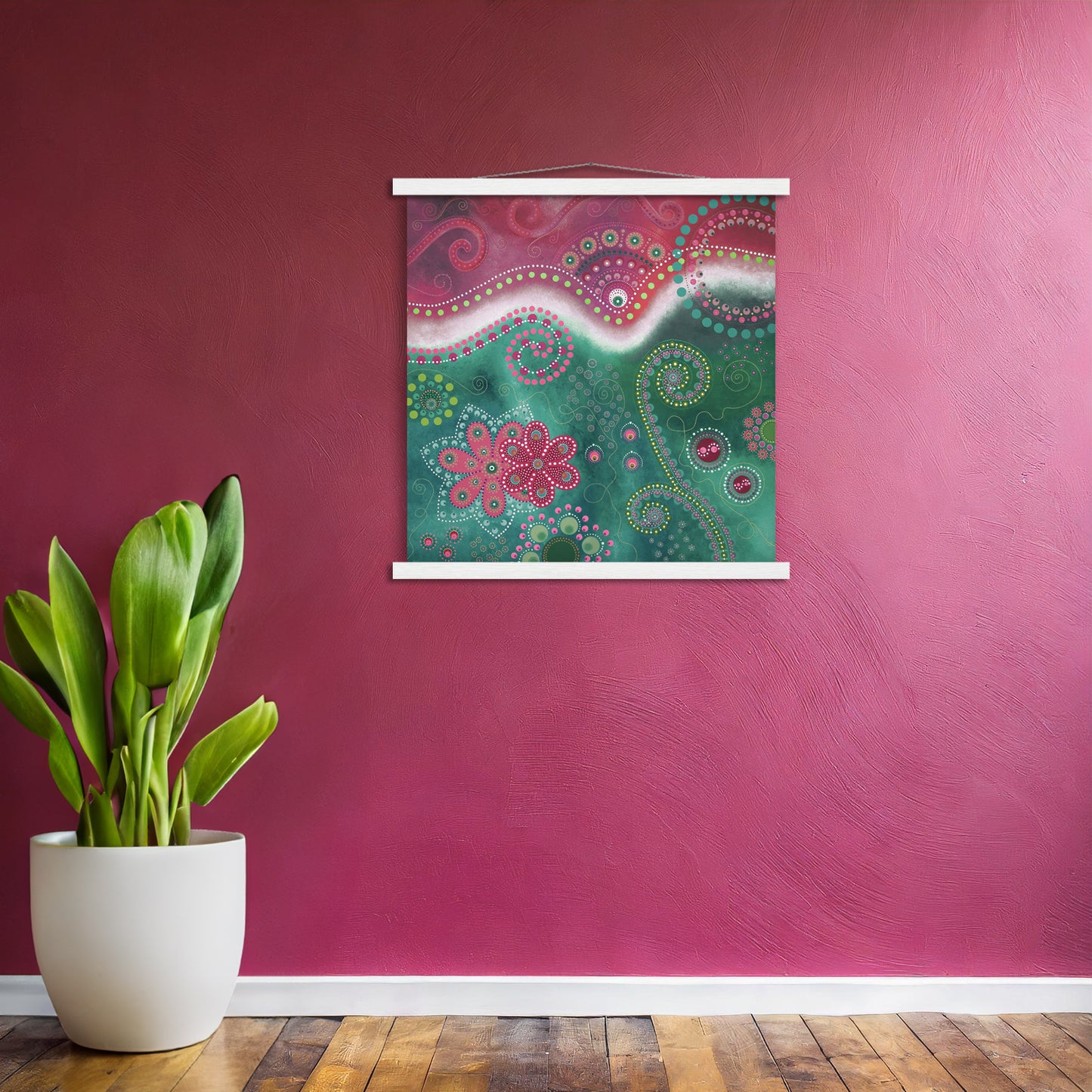 "The Happiness inside" - Pink and turquoise - by Fanny Fay Engström