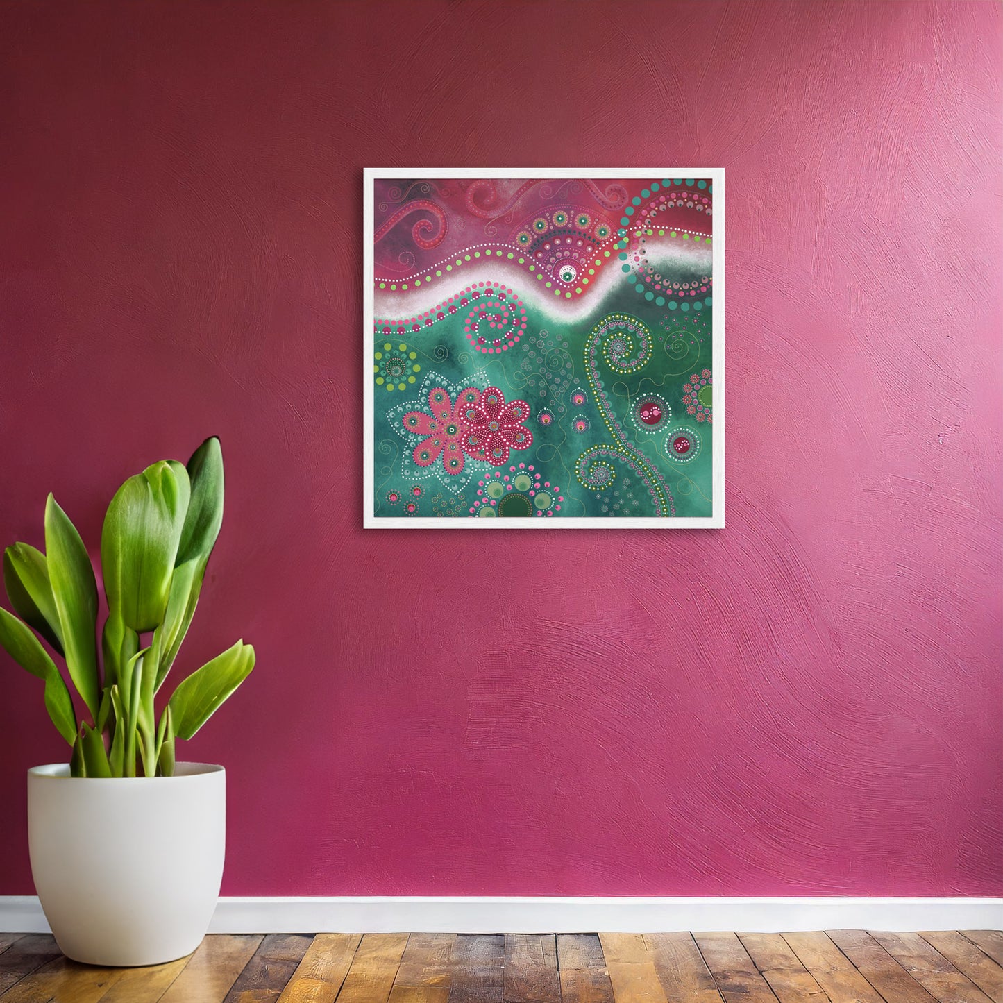 "The Happiness inside" - Pink and turquoise - by Fanny Fay Engström