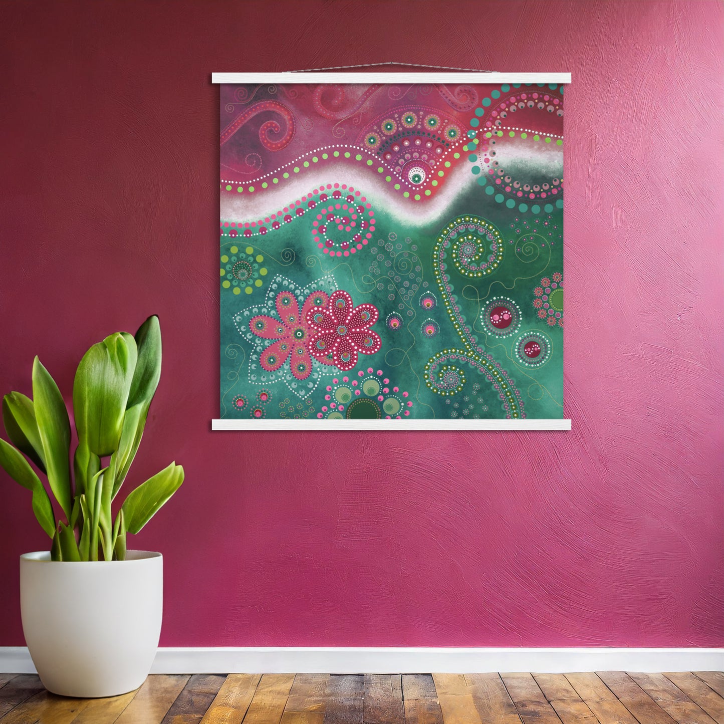 "The Happiness inside" - Pink and turquoise - by Fanny Fay Engström