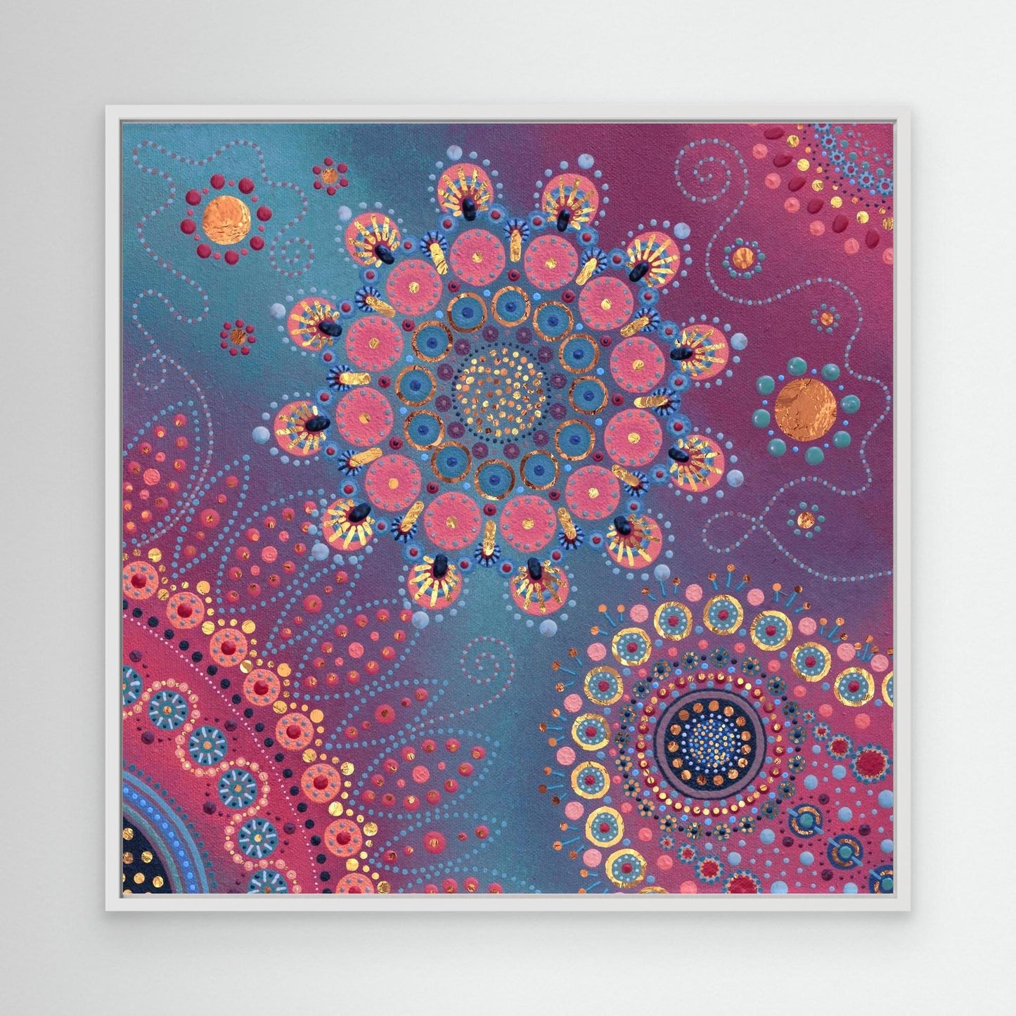 "Svea's Universe" - Canvas print - Blue and pink - by Fanny Fay Engström