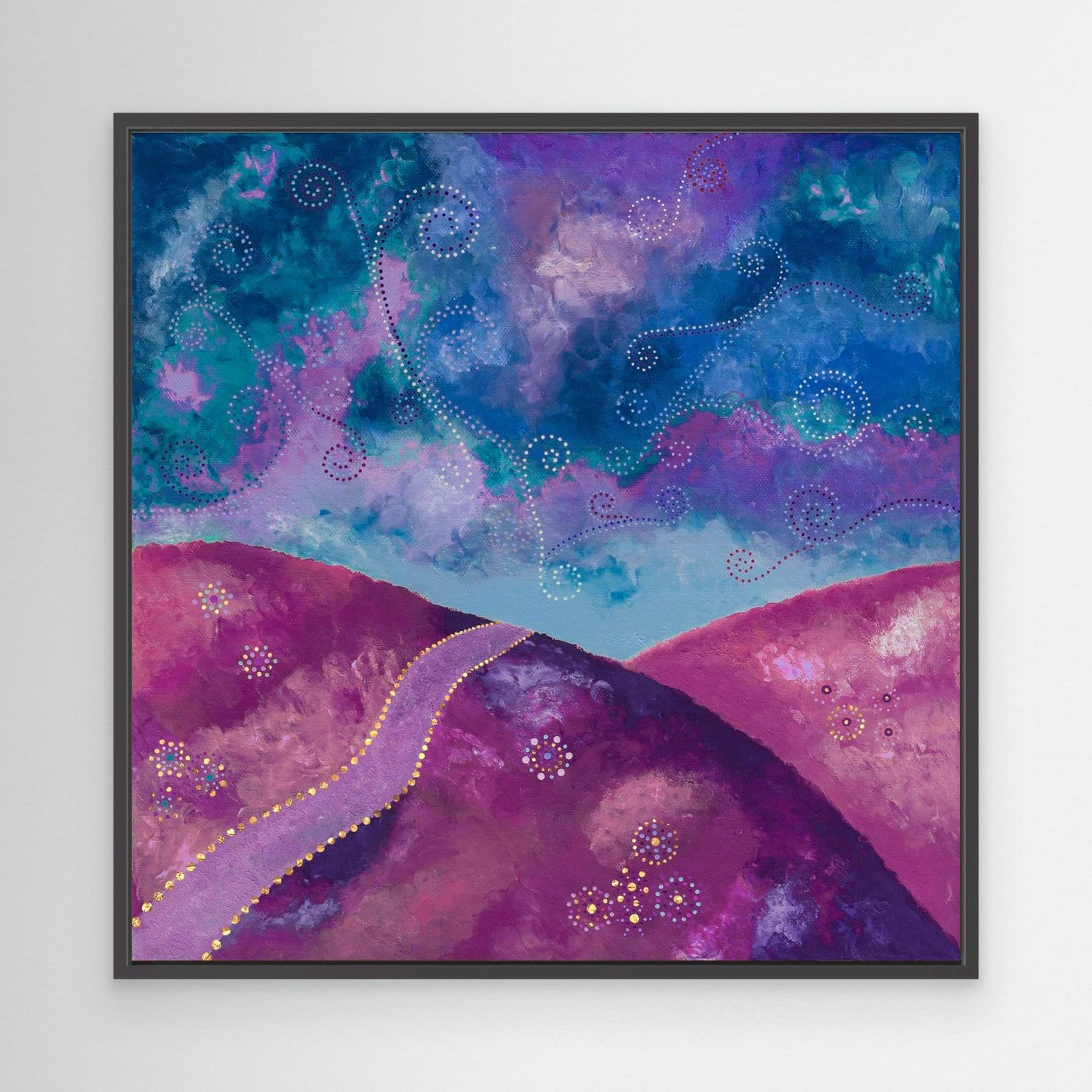 "Go your own way" - Canvas print - Purple and blue - by Fanny Fay Engström
